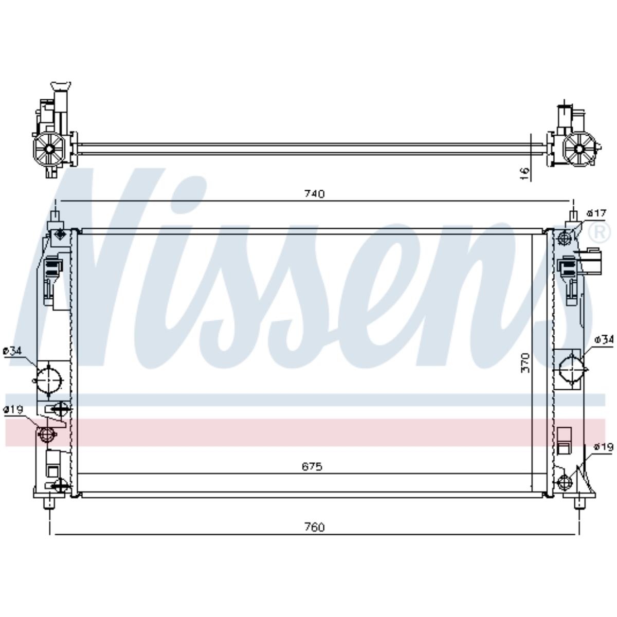 Kühler Motorkühlung NISSENS für Toyota Prius 1.8 Hybrid Bj.15-20 Bj.16-20