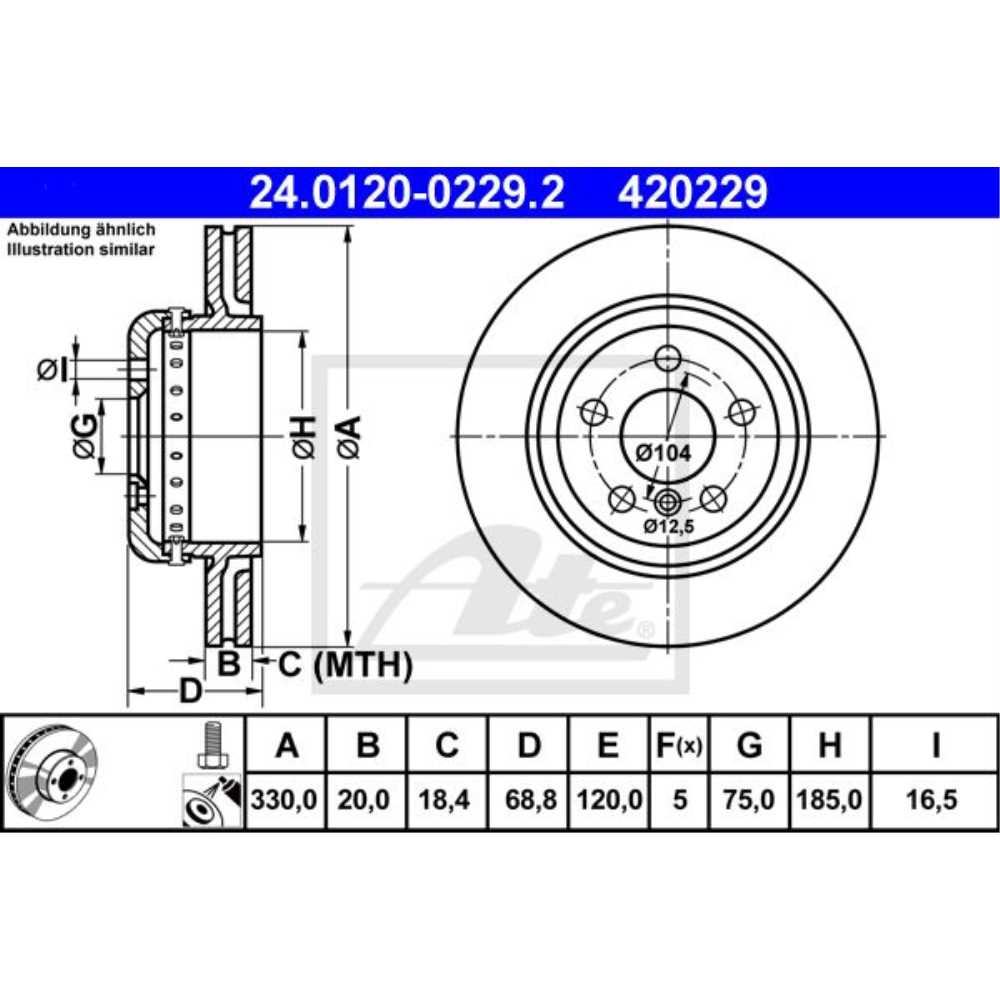 ATE Satz Bremsen Bremsscheiben + Bremsbeläge hinten für BMW 5er Touring F11 F10