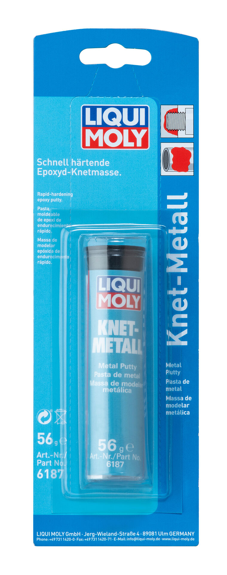 Liqui Moly Knet-Metall 2-K Epoxy Knetharz Repair Stick Metall 56g