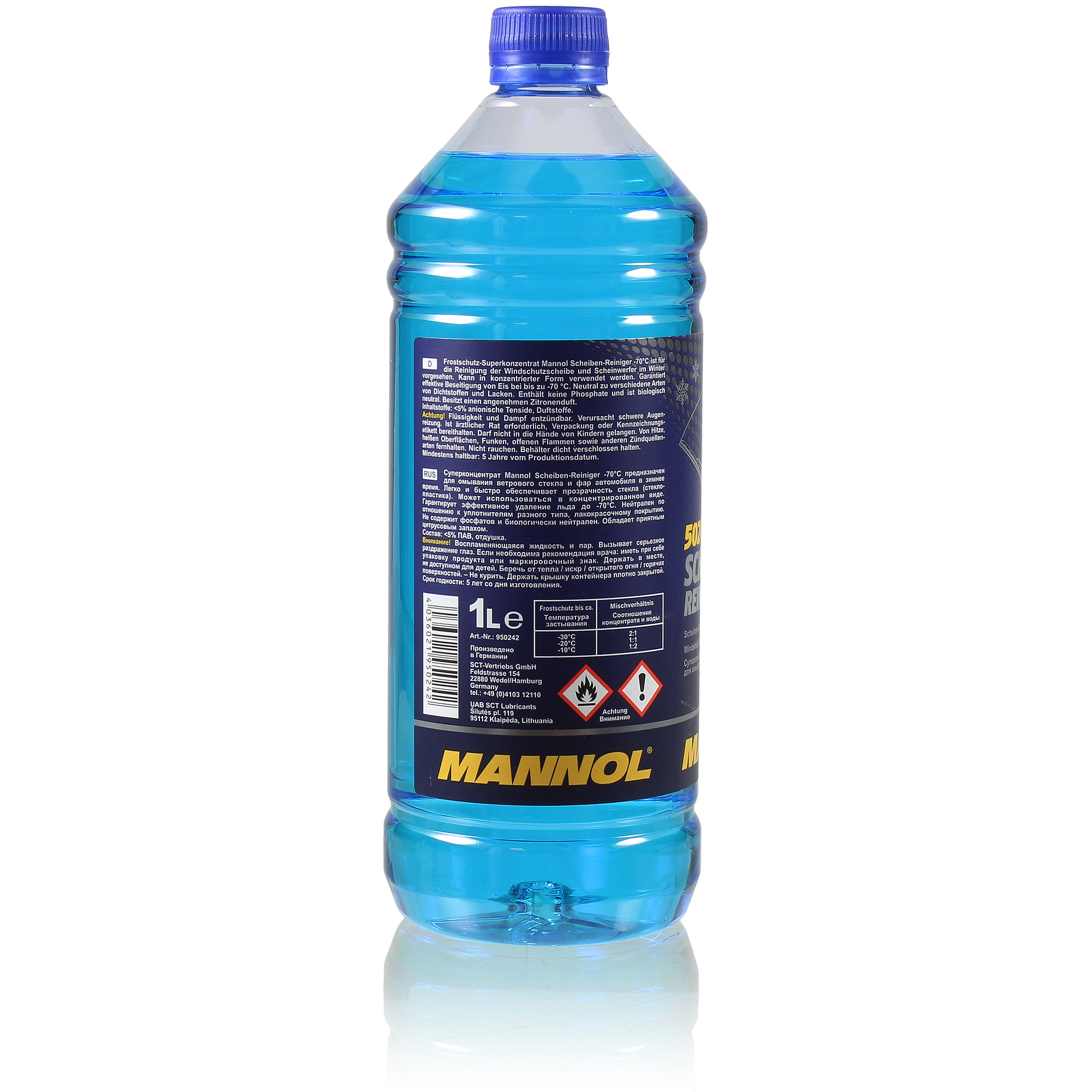 MANNOL 1x 1 Liter 5024 Scheiben-Reiniger -70 °C Frostschutz Konzentrat