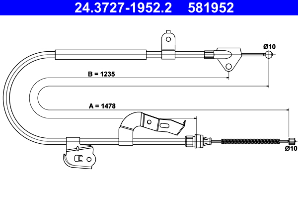 ATE 24.3727-1952.2 Seilzug, Feststellbremse
