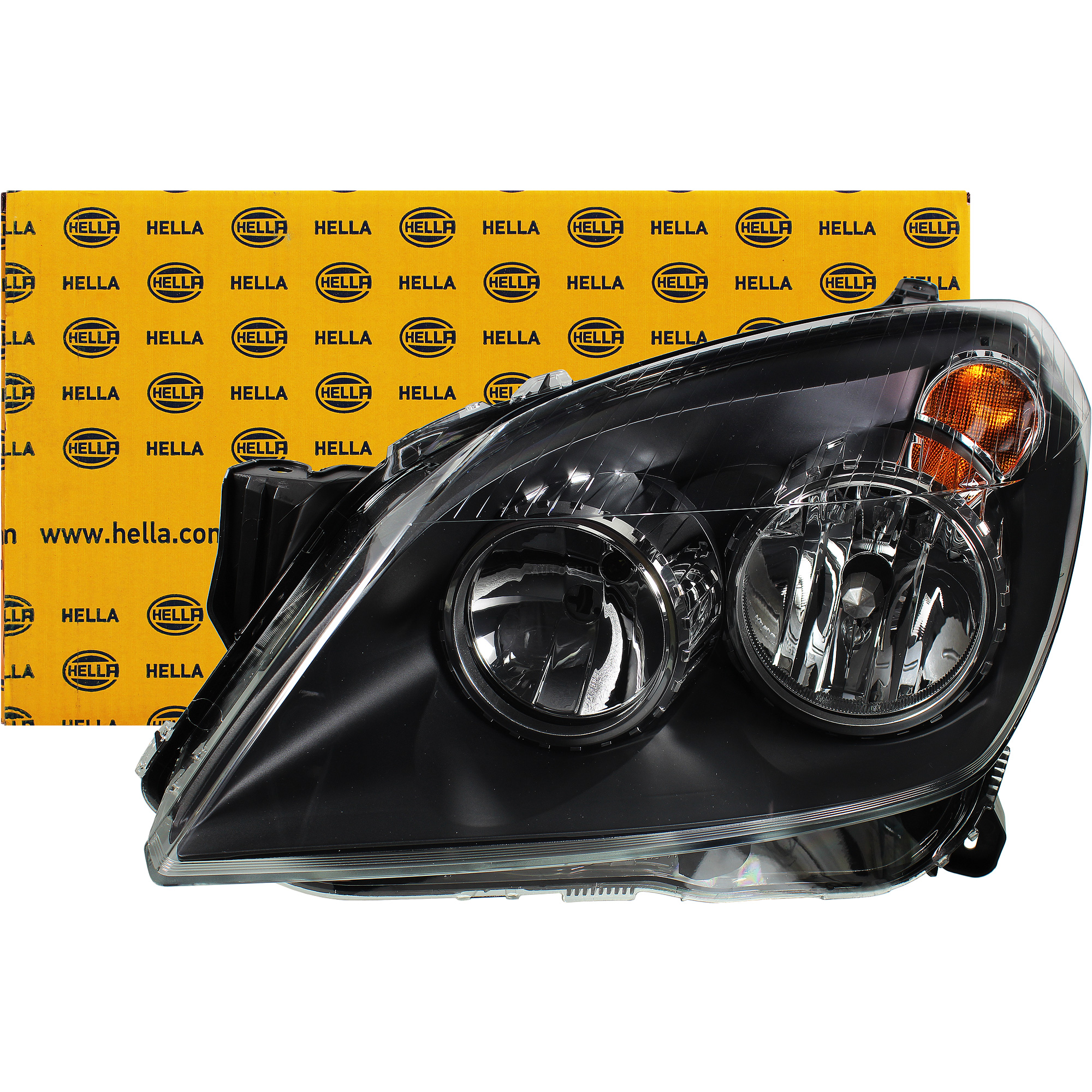 Hauptscheinwerfer links W5W H7/ H1 H21W Klarglas/schwarz für Opel Astra H L48