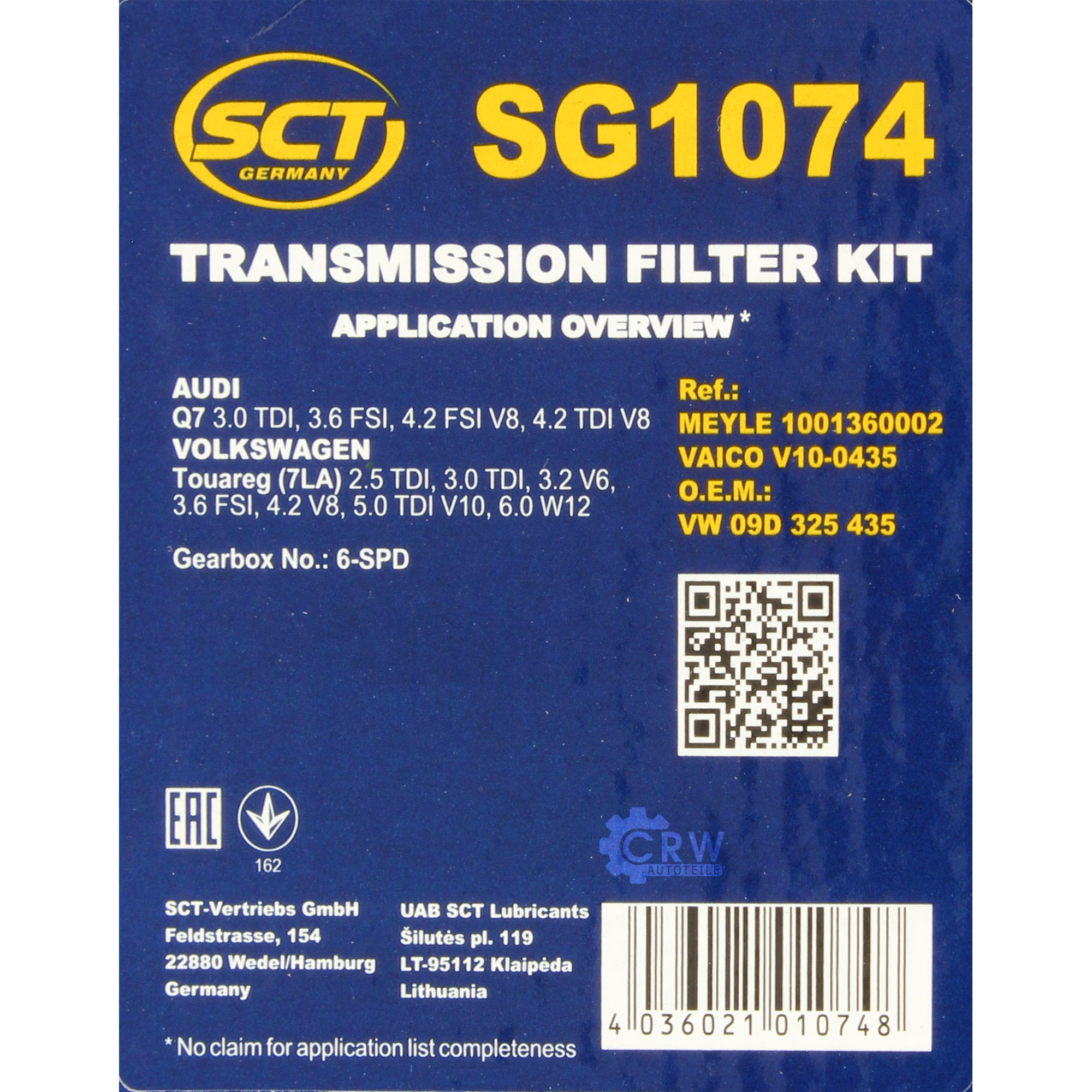 SCT Getriebeölfilter SG 1074 für Automatik Getriebe ATF