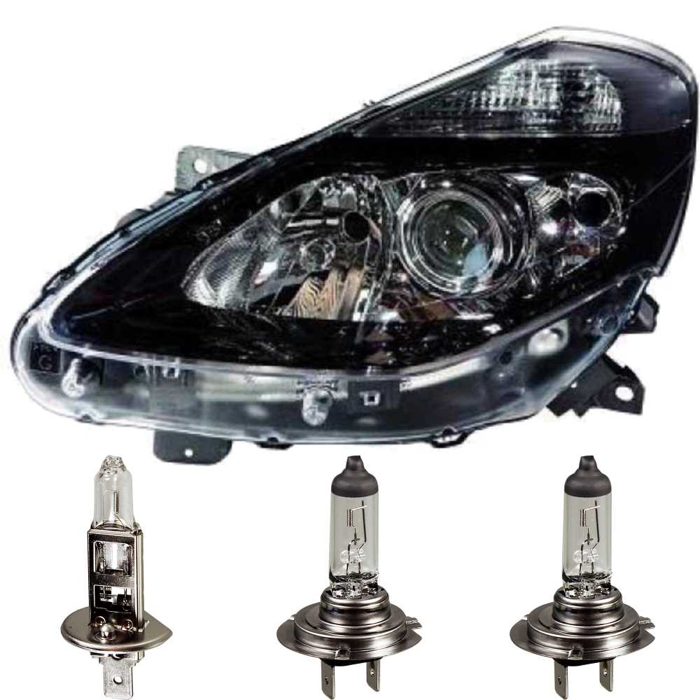 Scheinwerfer rechts für Renault Clio III R Bj. 09->> schwarz mit Kurvenlicht 7E9