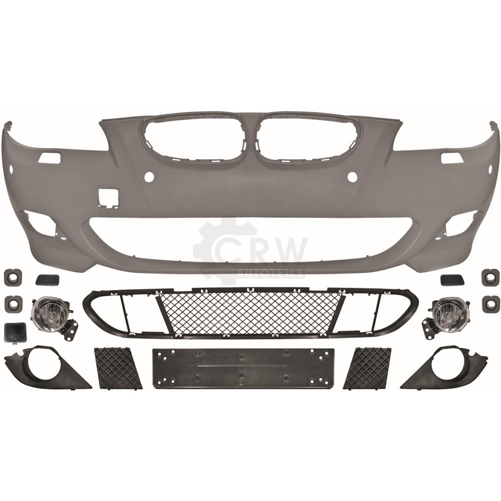 Stoßstange vorne grundiert+Nebel für BMW E60 E61 03-07 M Technik Optik für PDC
