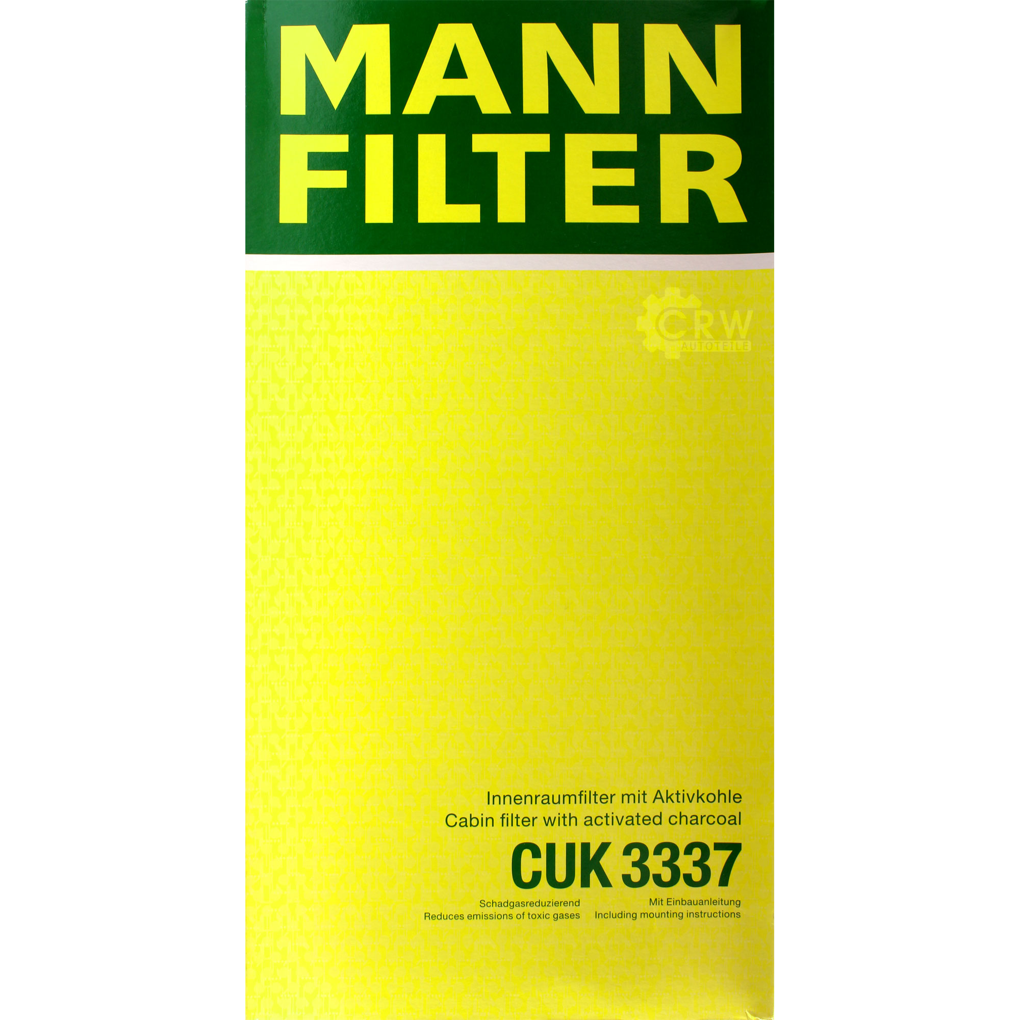 MANN-FILTER Innenraumfilter Pollenfilter Aktivkohle CUK 3337