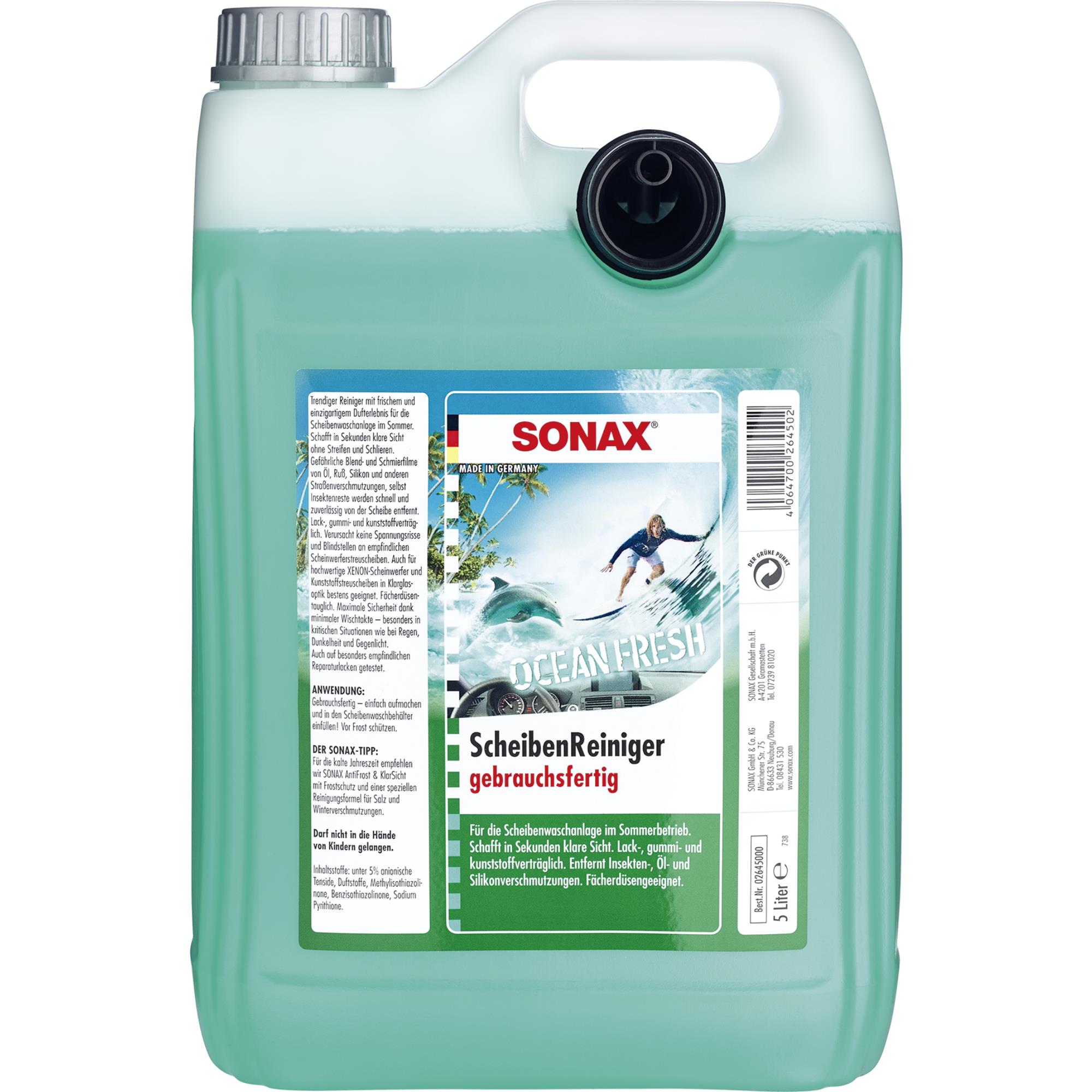 SONAX 02645000 ScheibenReiniger gebrauchsfertig Ocean-Fresh 5 Liter