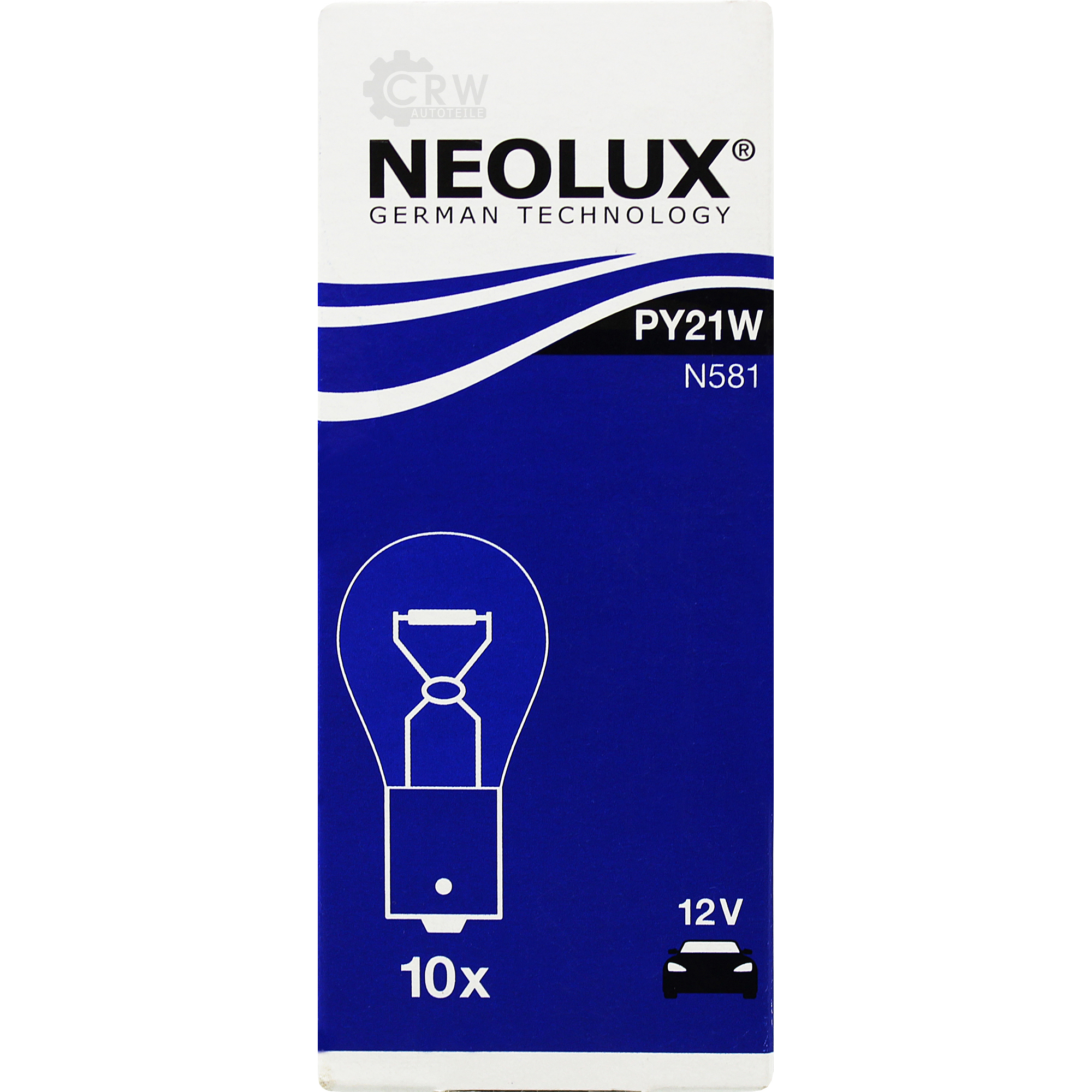 10x NEOLUX Standard PY21W gelb 21W 12V Sockel BAU15s Signal Innen Beleuchtung