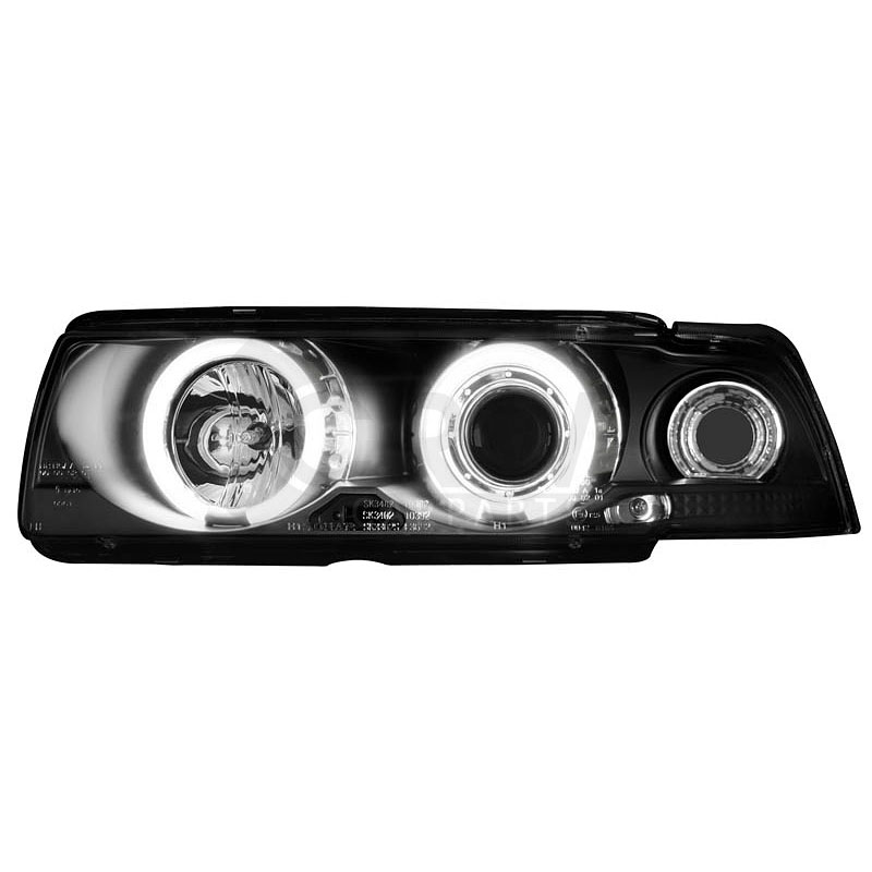 2x Scheinwerfer für BMW E36 Lim. 7.92-3.98 Angel Eyes CCFL Ringe black 1041753