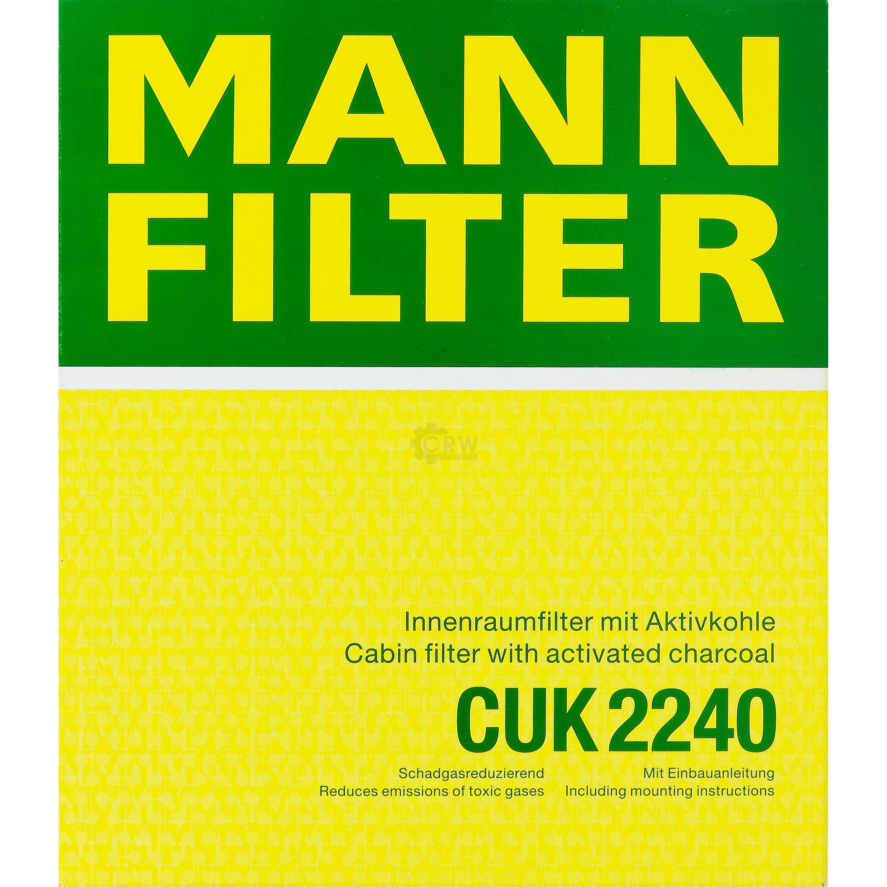 MANN-FILTER Innenraumfilter Pollenfilter Aktivkohle CUK 2240