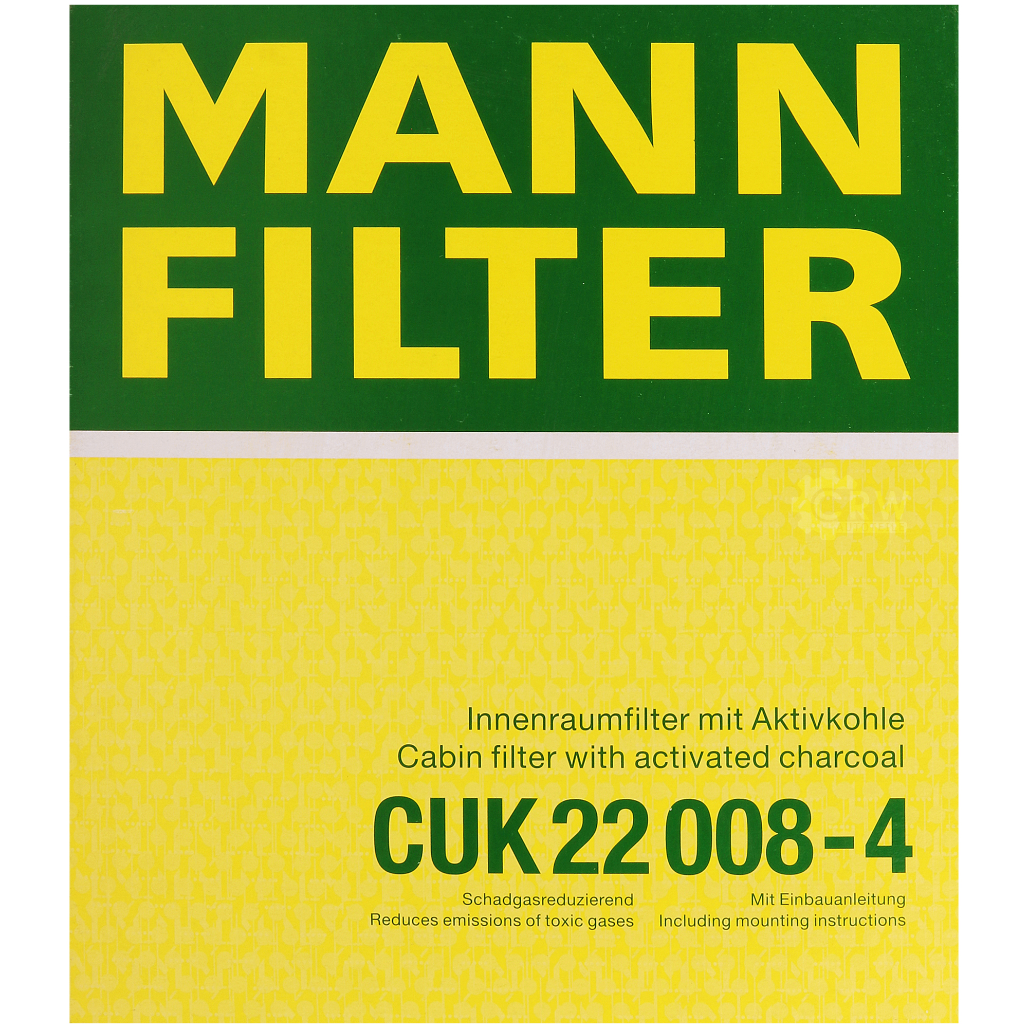 MANN-FILTER Innenraumfilter Pollenfilter Aktivkohle CUK 22 008-4
