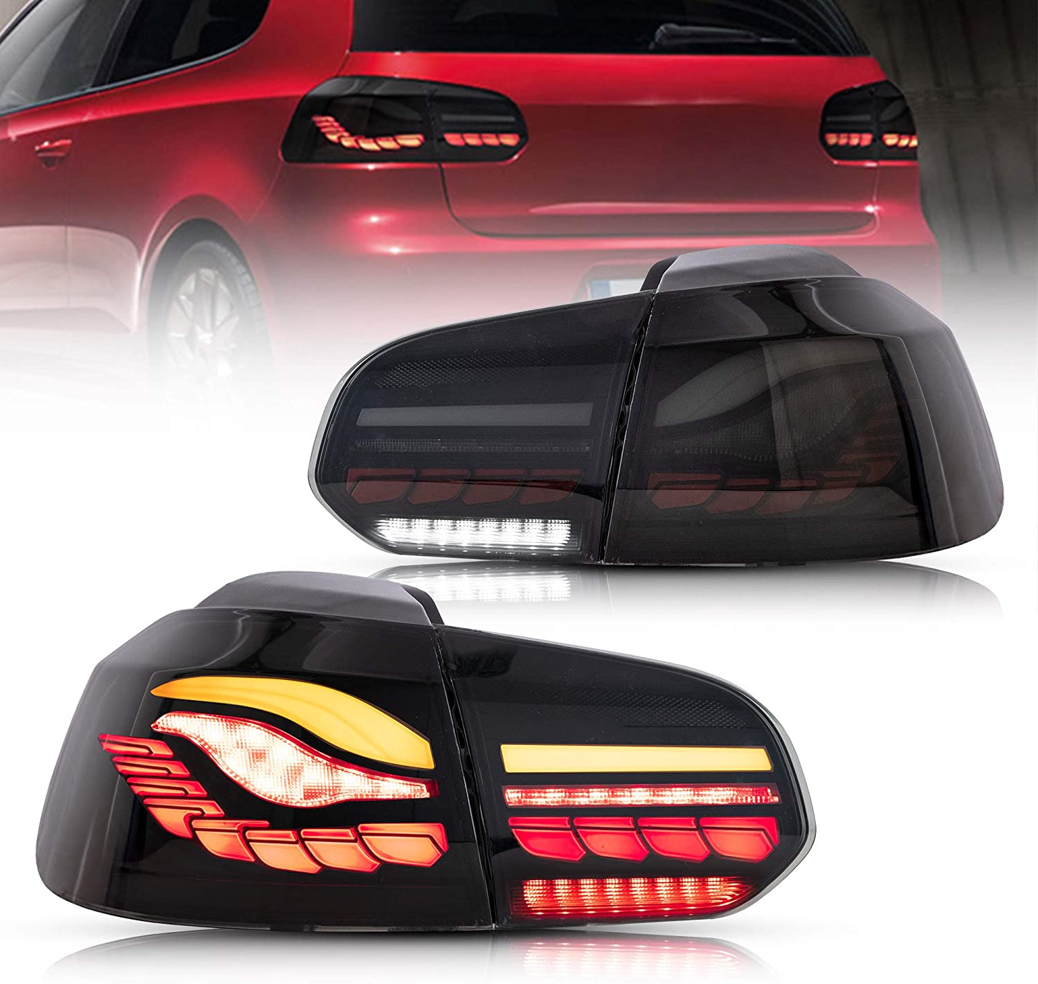 OLED Rückleuchten dynamisch Blinker für VW Golf 6 Bj. 08-13 smoke schwarz