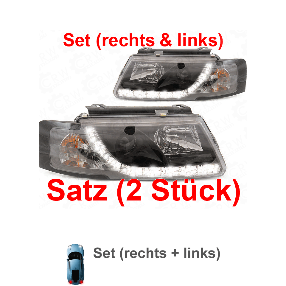 Scheinwerfer Set für VW Passat B5 Typ 3B 96-00 LED klarglas/schwarz SONAR