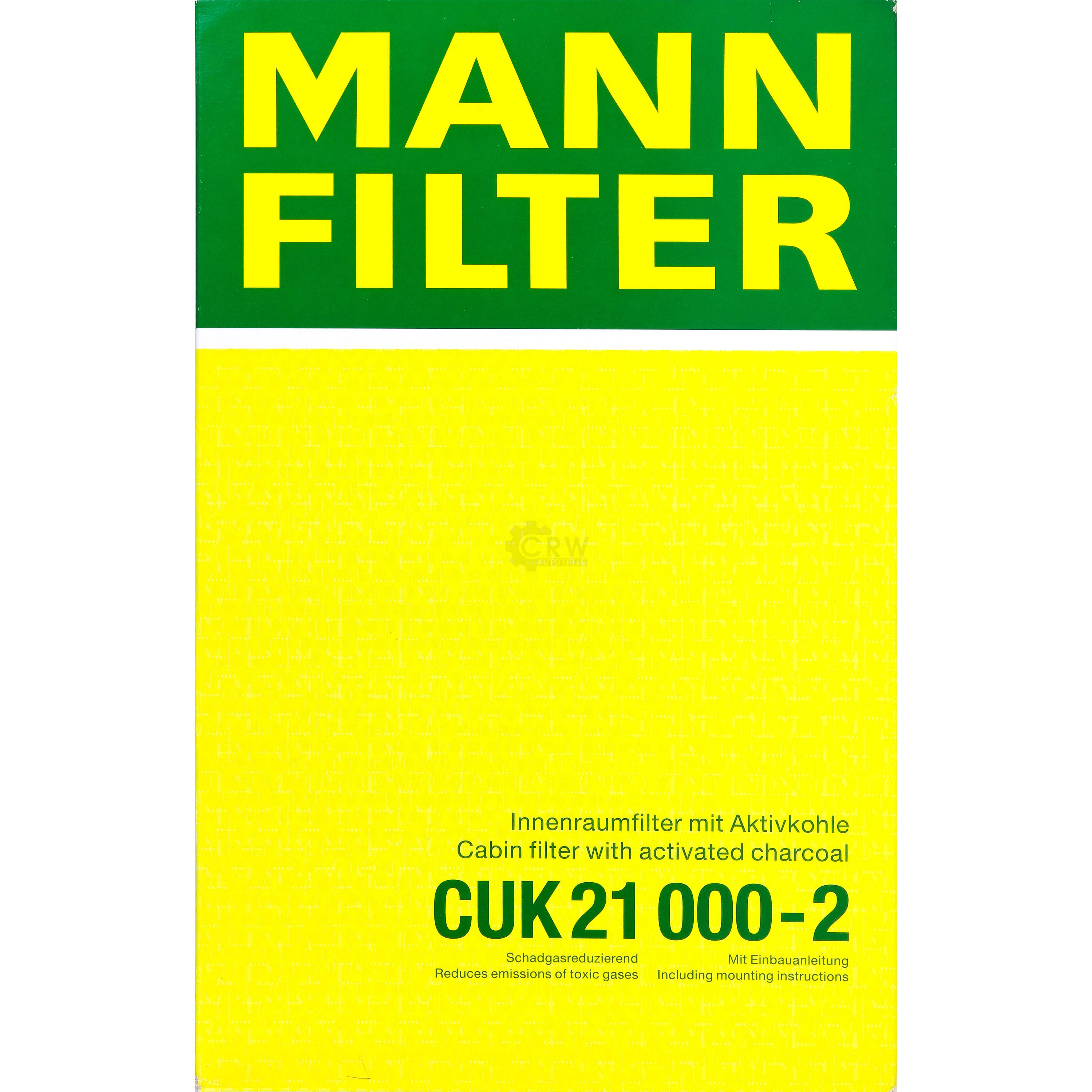 MANN-FILTER Innenraumfilter Pollenfilter Aktivkohle CUK 21 000-2