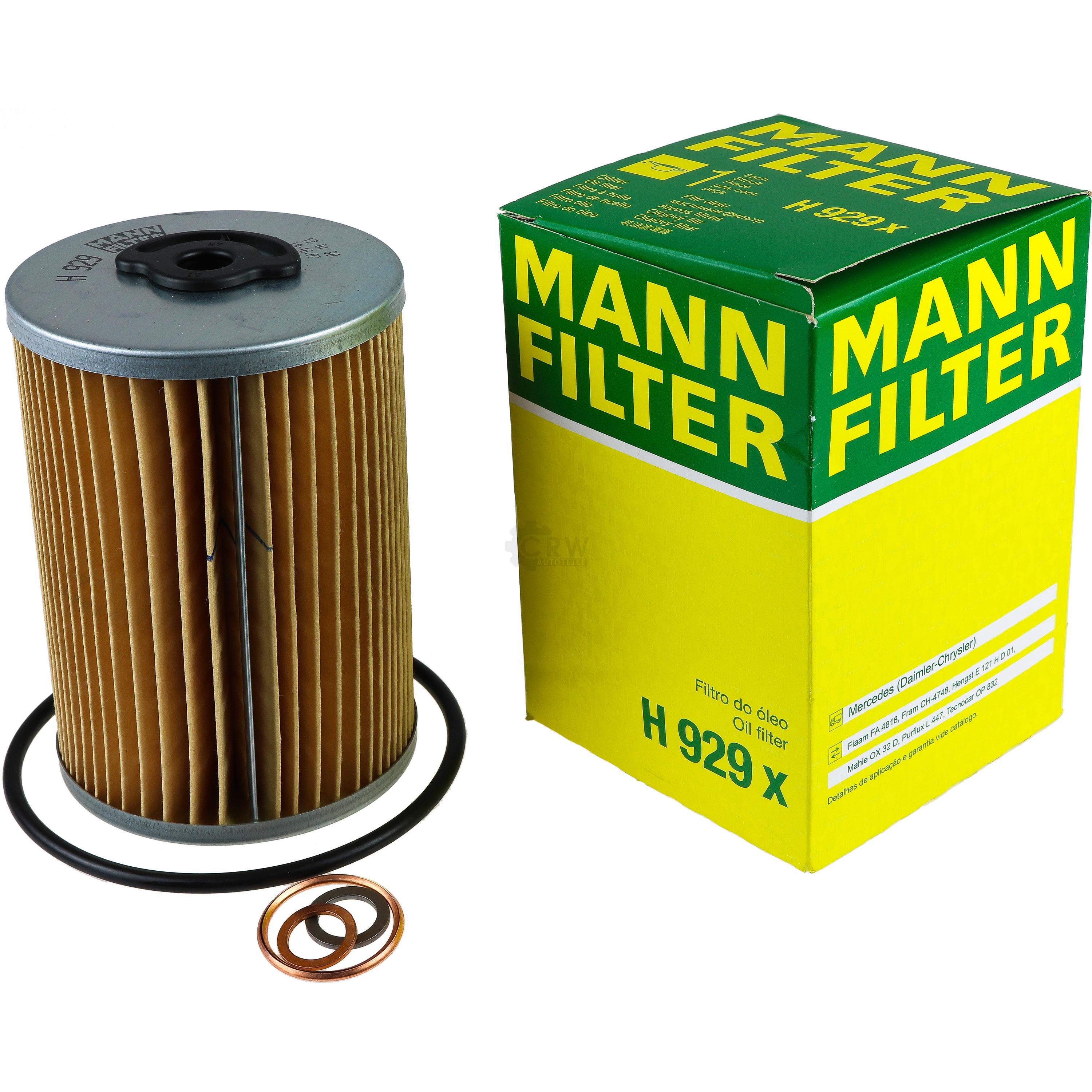 MANN-FILTER Ölfilter Oelfilter H 929 x Oil Filter