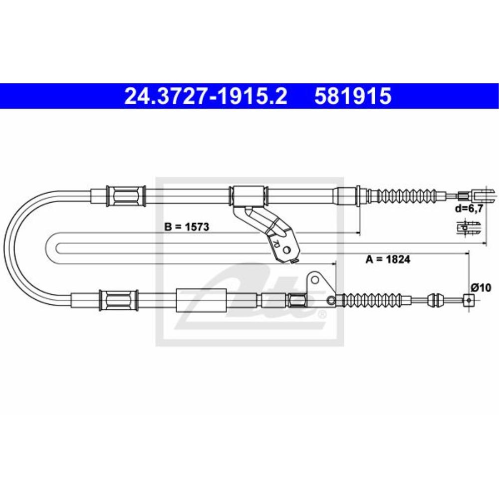 ATE 24.3727-1915.2 Seilzug, Feststellbremse