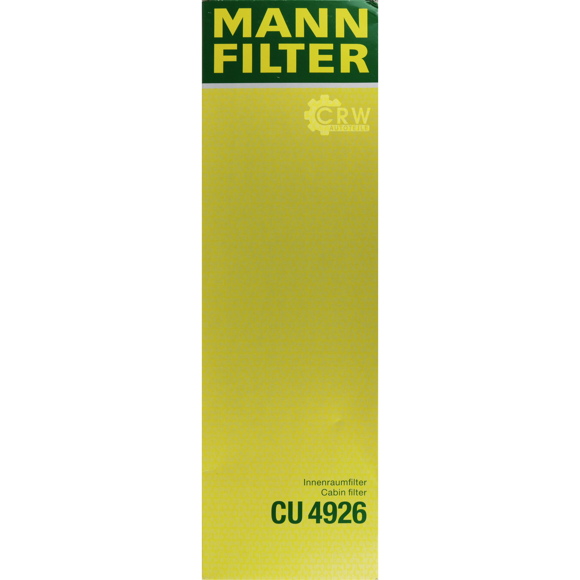 MANN-FILTER Filter Innenraumluft Pollenfilter Innenraumfilter CU 4926