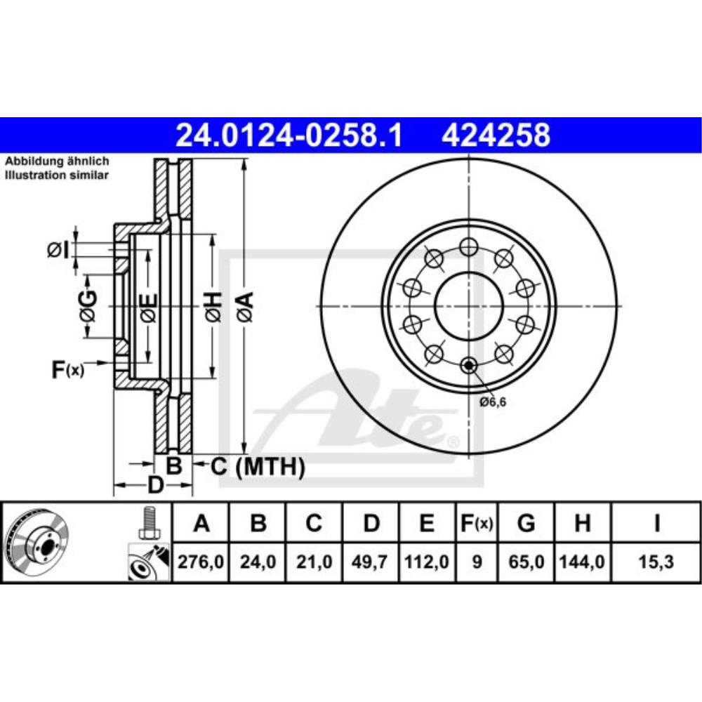 ATE Satz Bremsen Bremsscheiben + Bremsbeläge vorne für Seat Leon 5F1 5F