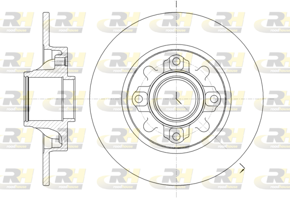 ROADHOUSE 2x Bremsscheiben hinten Ø2488 Voll für Peugeot 308 I 4A_ 4C_ 4E_