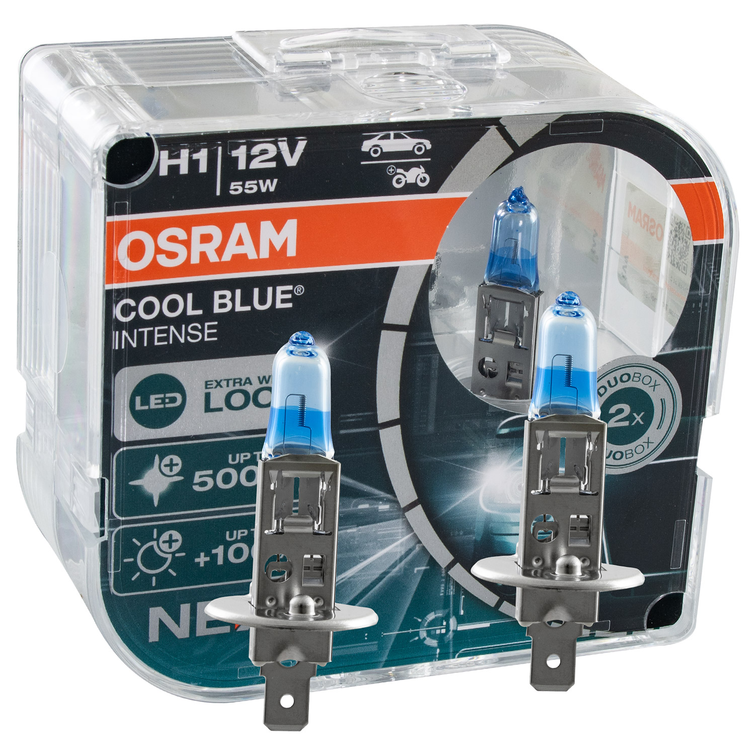 OSRAM COOL BLUE® INTENSE (Next Gen) H1 64150CBN-HCB DUOBOX