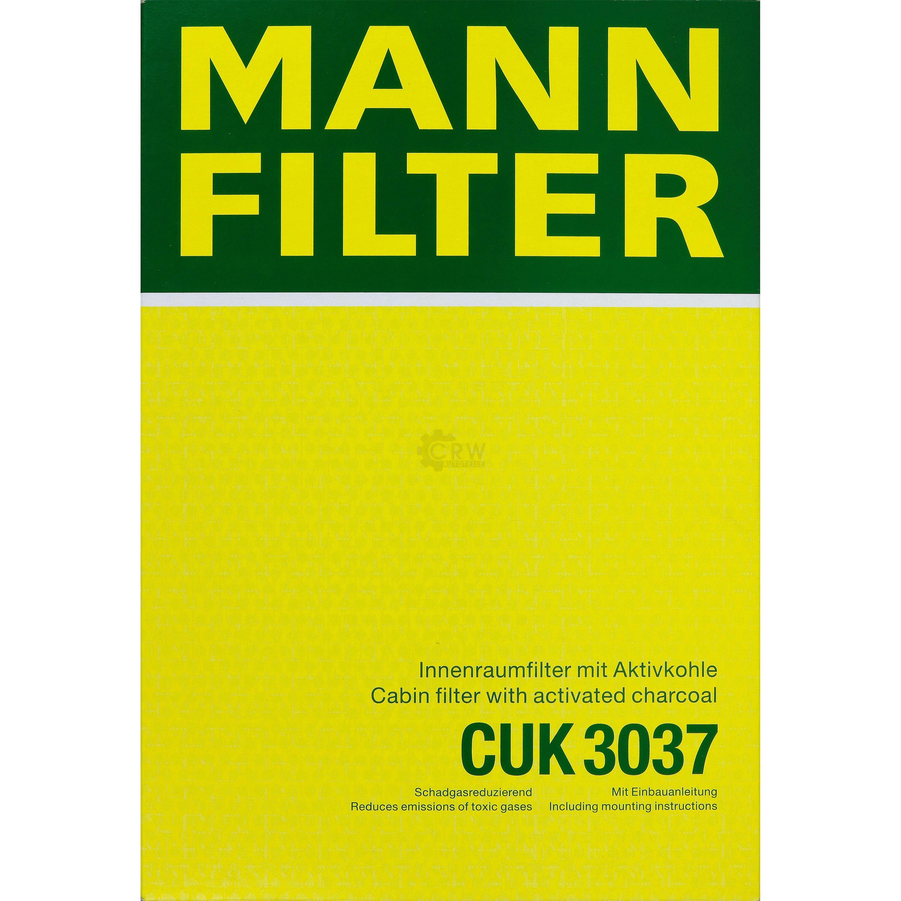 MANN-FILTER Innenraumfilter Pollenfilter Aktivkohle CUK 3037