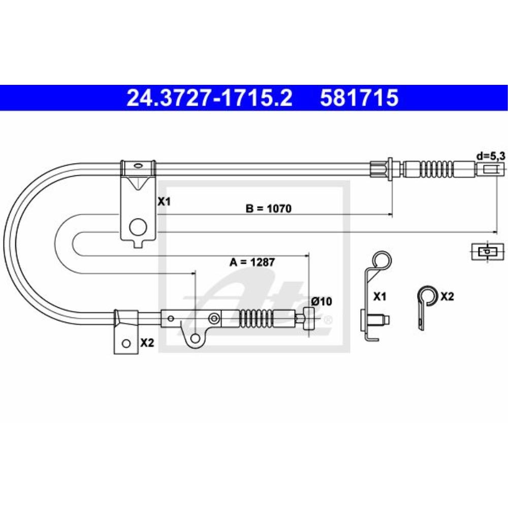 ATE 24.3727-1715.2 Seilzug, Feststellbremse