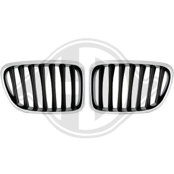 Kühlergrill Grill Nieren Set Satz für BMW X1 E84 Bj. 09->> chrom/schwarz