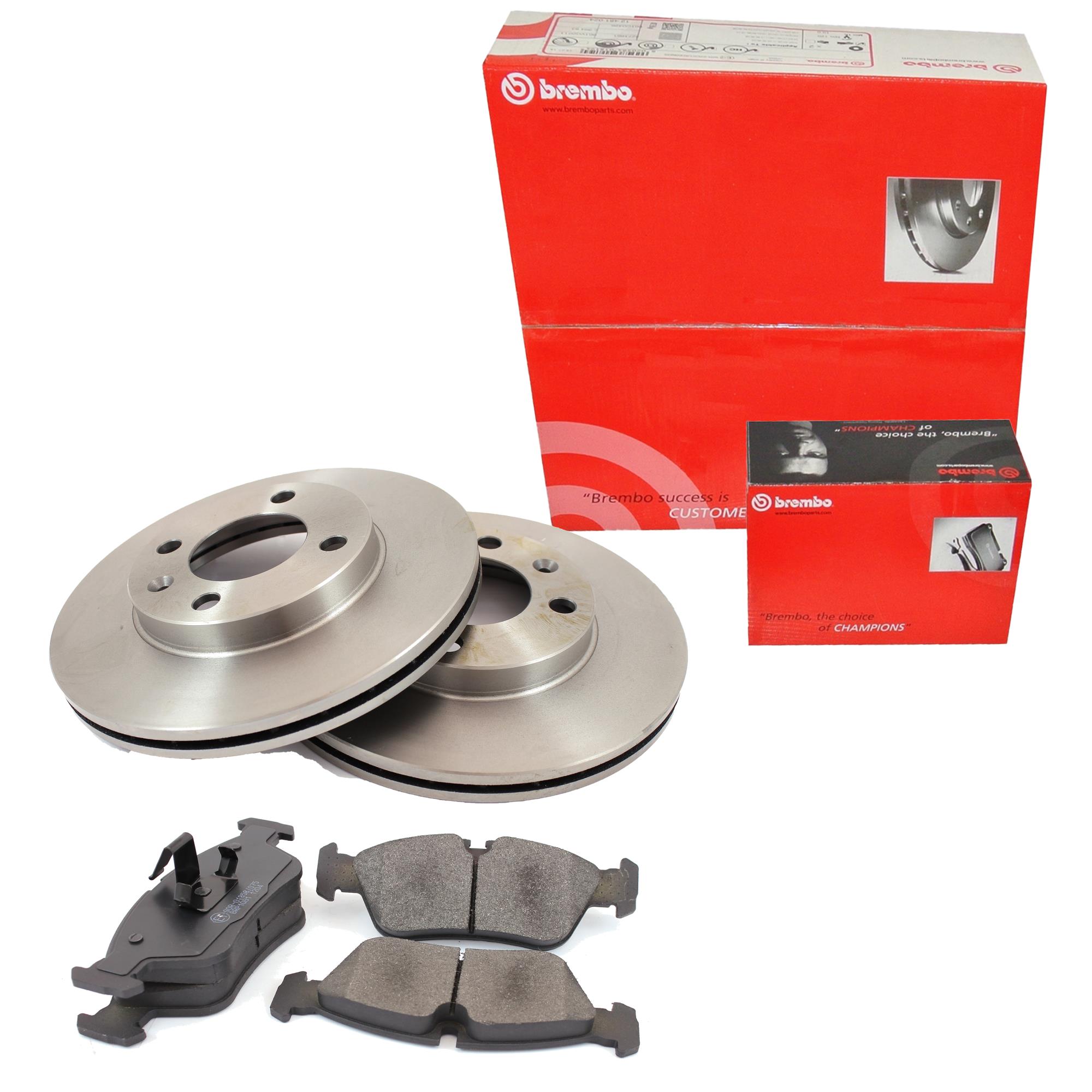 BREMBO Satz Bremsen Bremsscheiben belüftet vorne + Bremsbeläge für Toyota Yaris