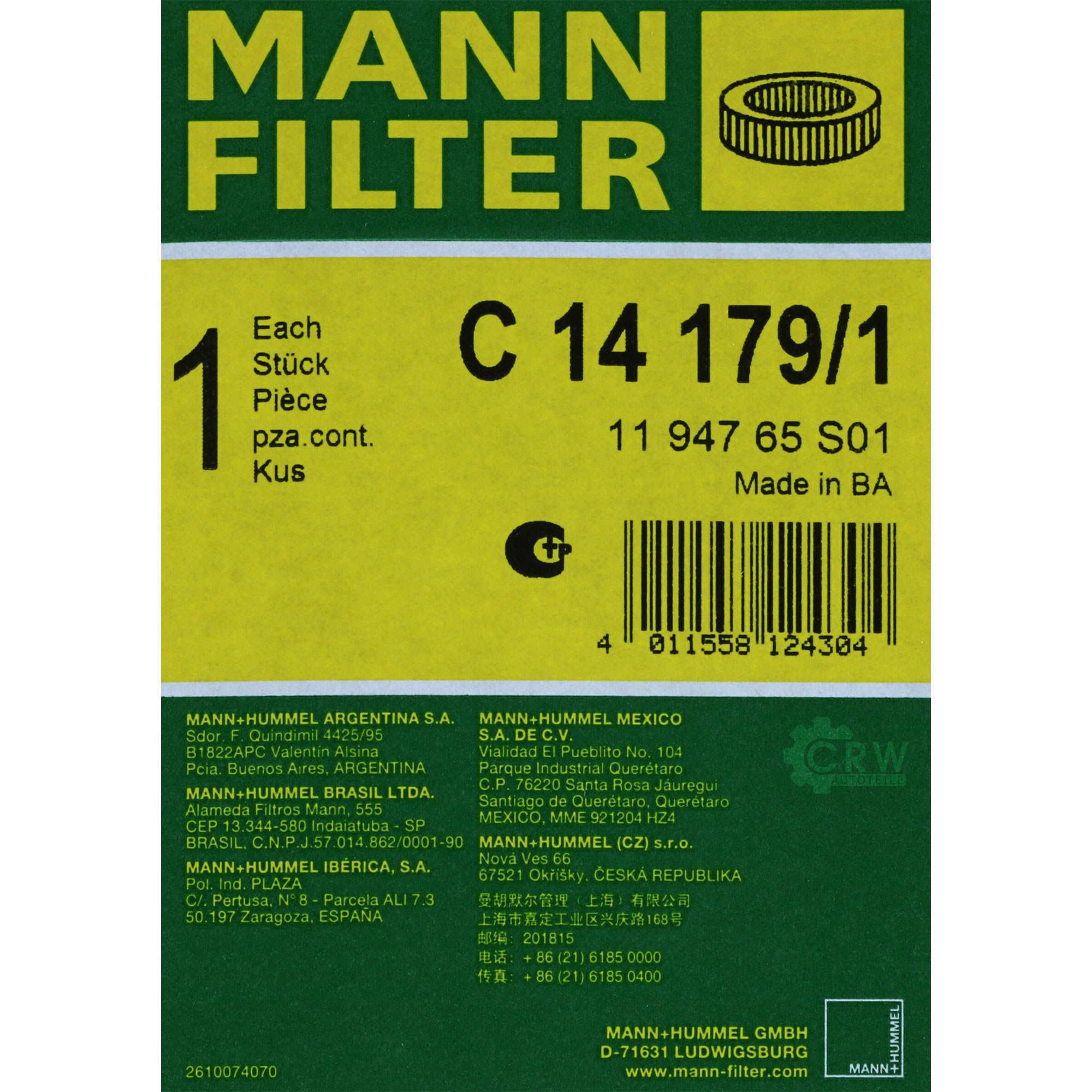 MANN-FILTER Luftfilter für Land Rover 88/109 MK III Geländewagen Geschlossen