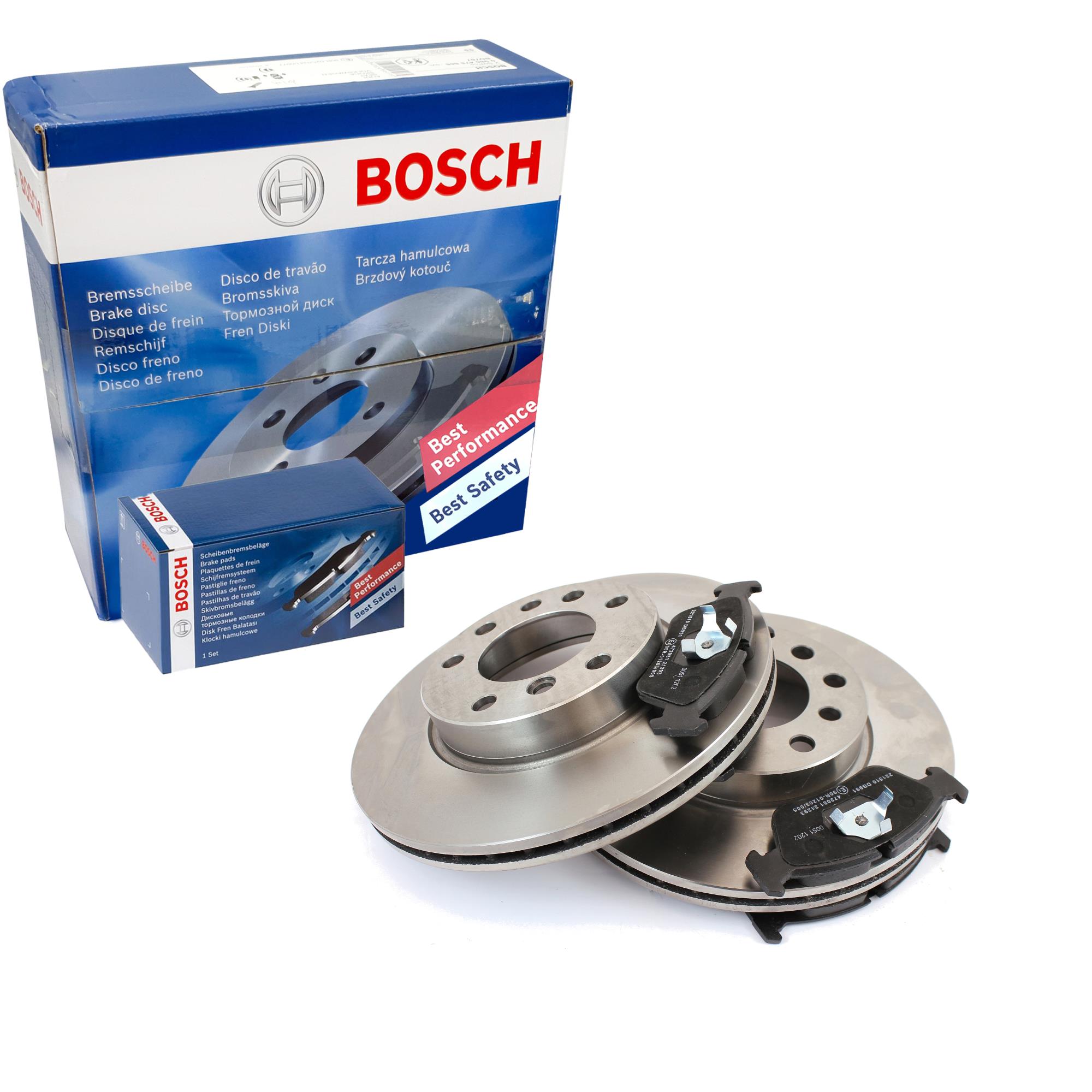 BOSCH Satz Bremsbeläge + Bremsscheiben belüftet vorne für Toyota Corolla Verso