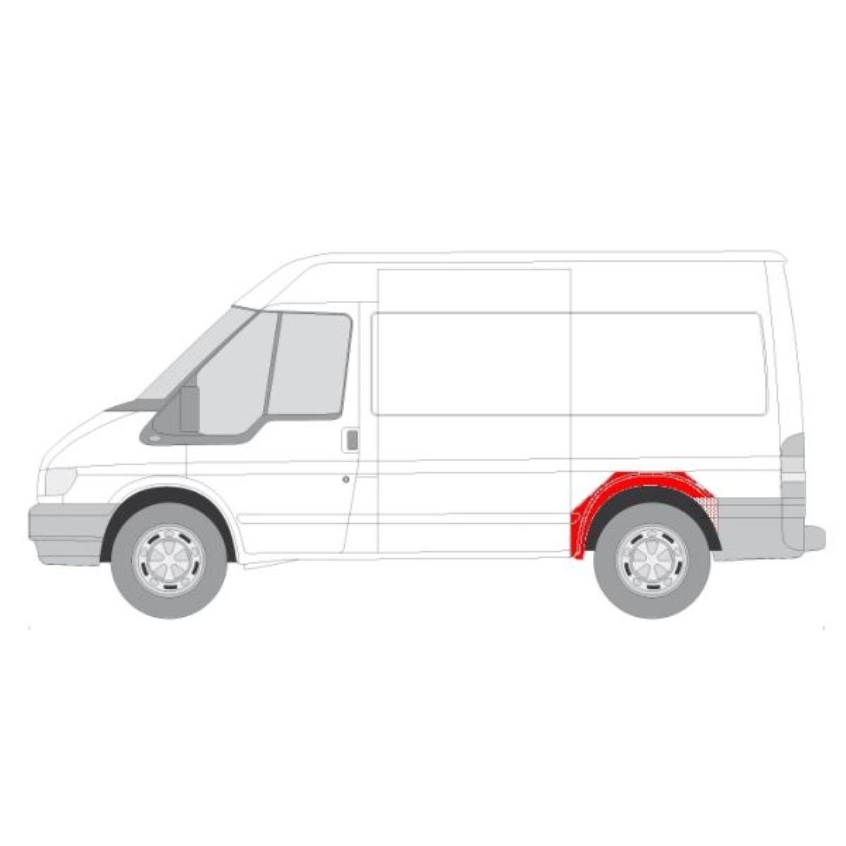 Innenkotflügel 6504-03-2509591K hinten links für Ford Transit Kasten FA_ _ Bus FD_ FB_ FS_ FZ_ FC_