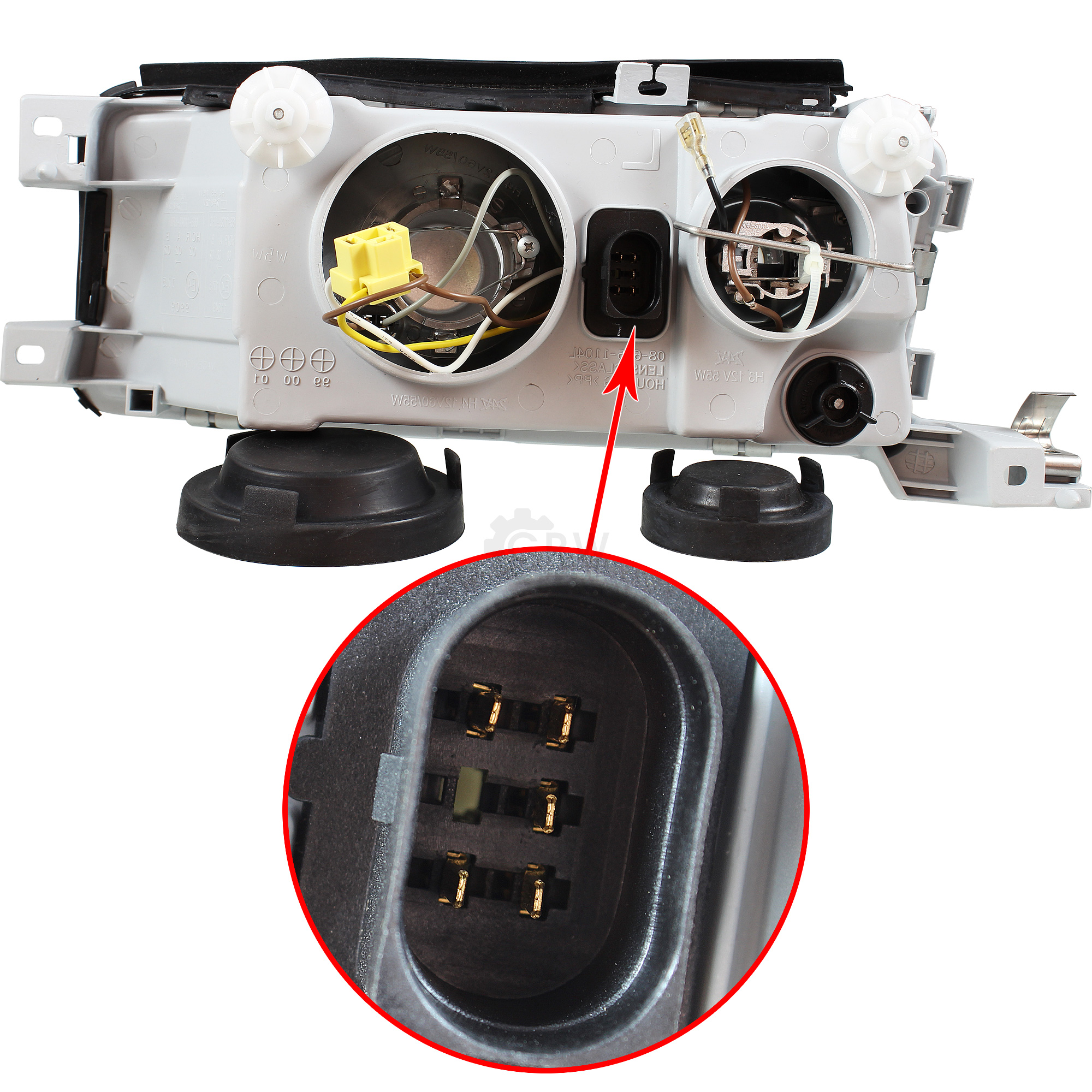 Halogen Scheinwerfer rechts für Skoda OCTAVIA (1U) 09/96-07/00 H4/H3 mit NSW