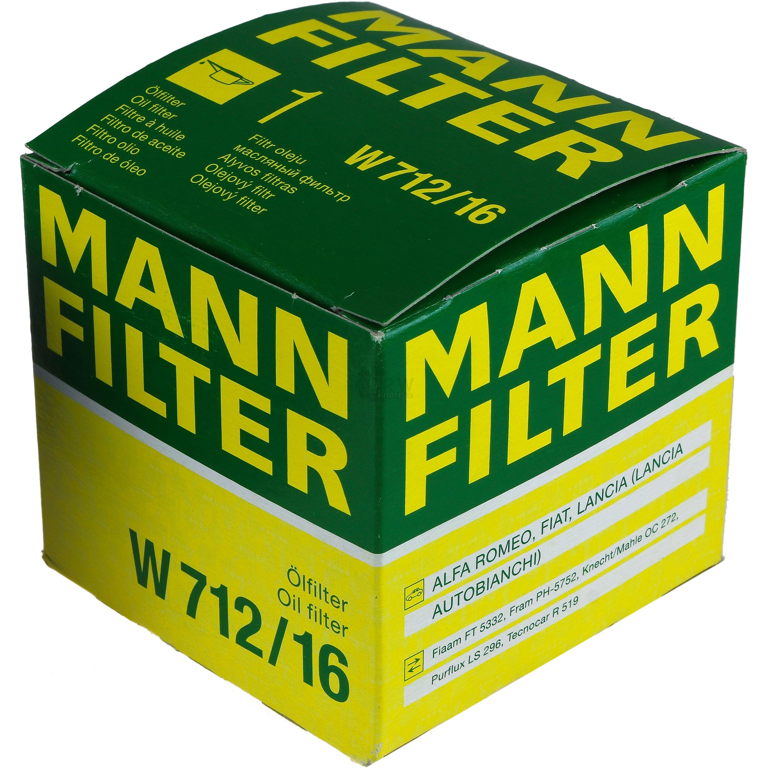 MANN-FILTER Ölfilter W 712/16 Oil Filter