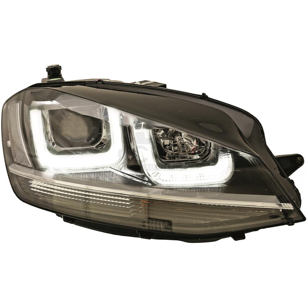 Halogen Scheinwerfer Set für VW Golf VII Limo Bj. 12->> klar-schwarz H1 H1 LED