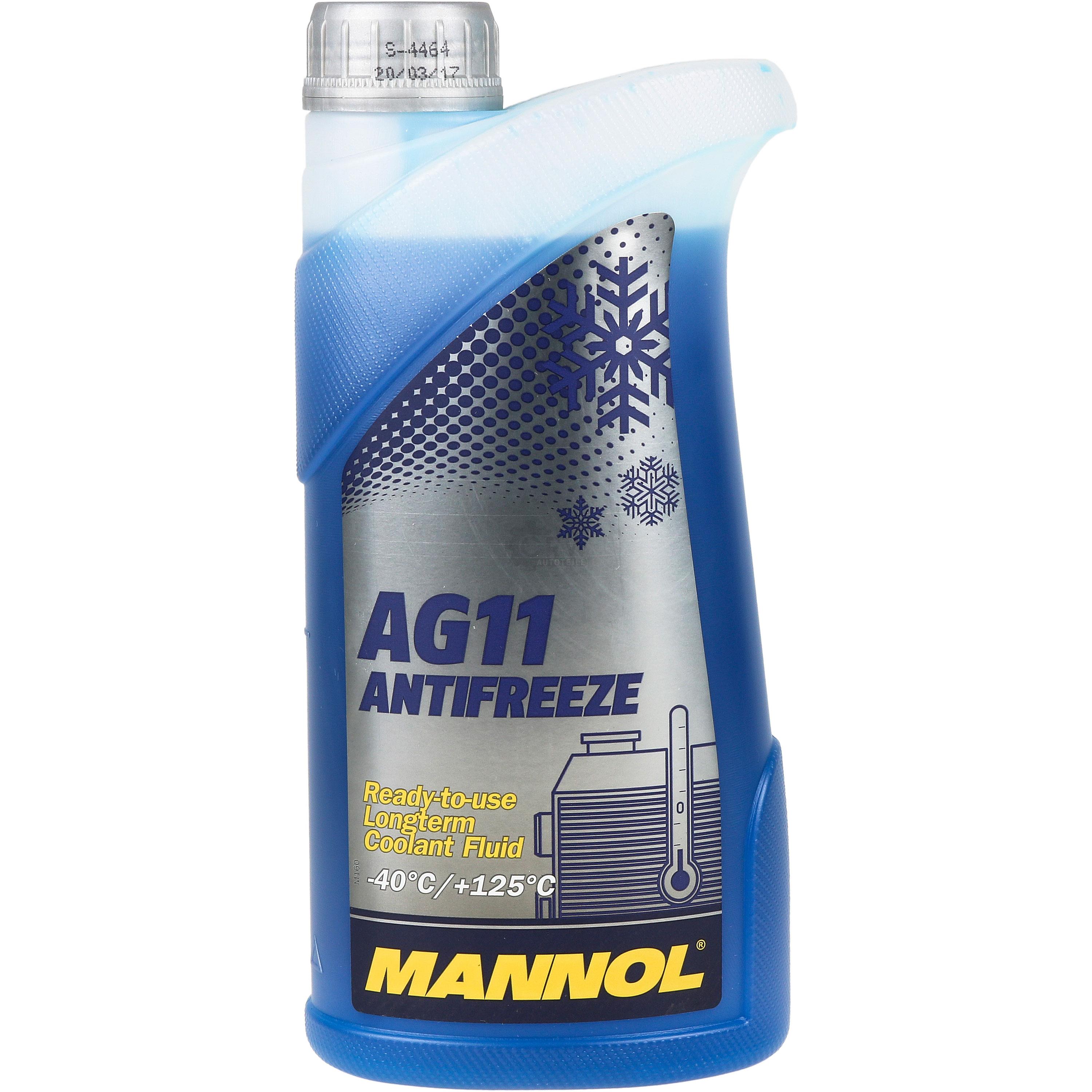 1 Liter MANNOL Kühlerfrostschutz Longterm Antifreeze AG11 -40°C blau Typ G11