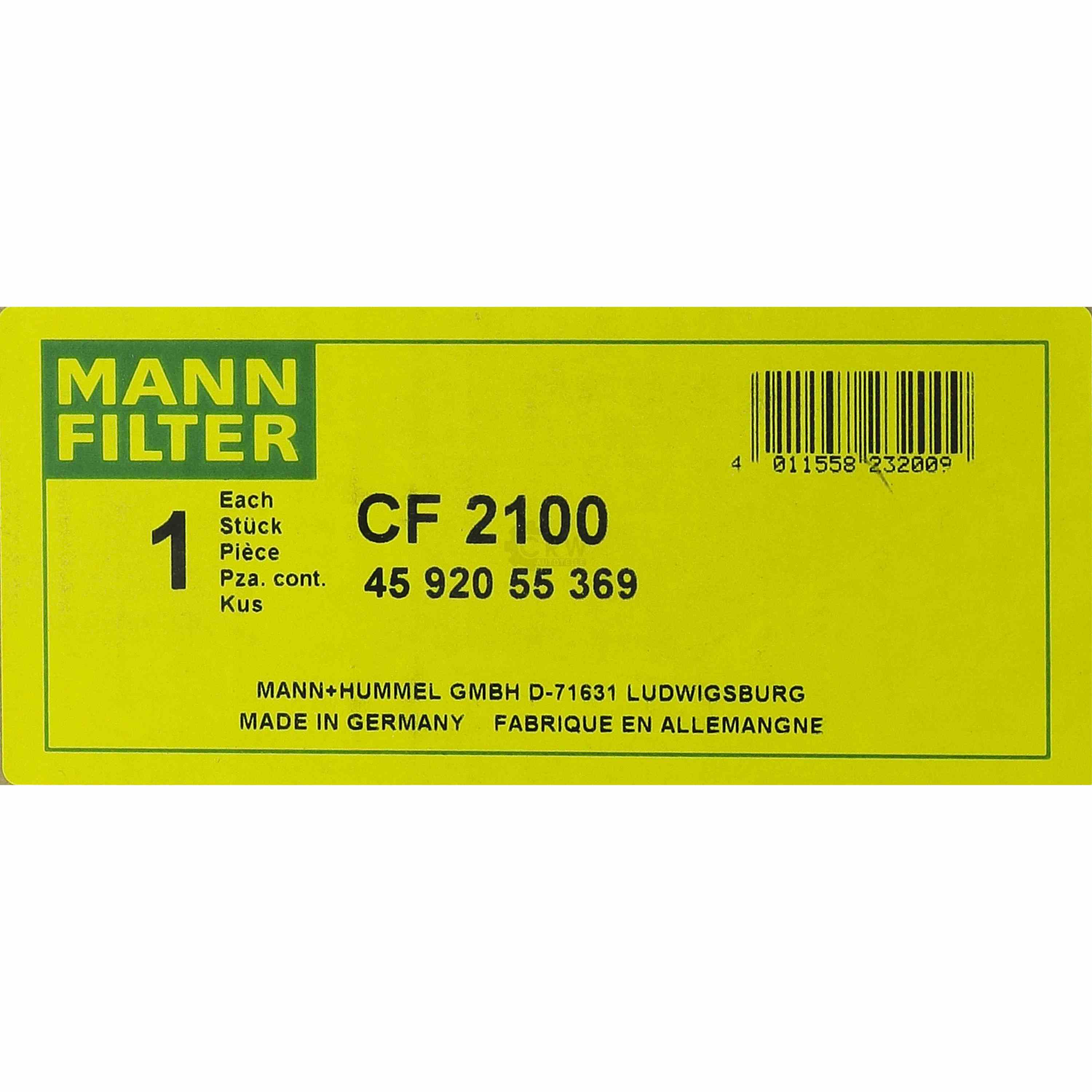 MANN FILTER Luftfilter Air Filter CF 2100