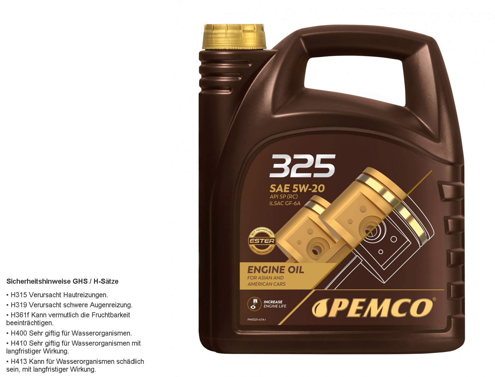 PEMCO 4 Liter iDRIVE 325 5W-20 Motoröl Motorenöl API SN ILSAC GF-5