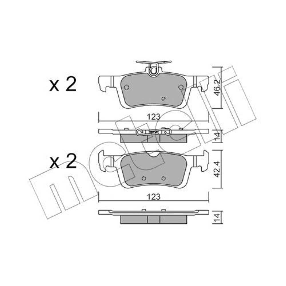 METELLI Bremsbeläge Bremsbelegsatz hinten für Ford Fiesta VII
