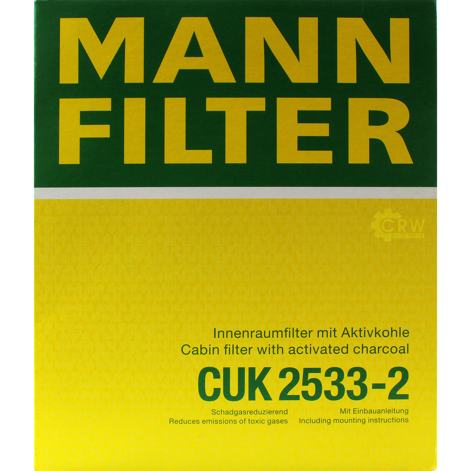 MANN-FILTER Innenraumfilter Pollenfilter Aktivkohle CUK 2533-2
