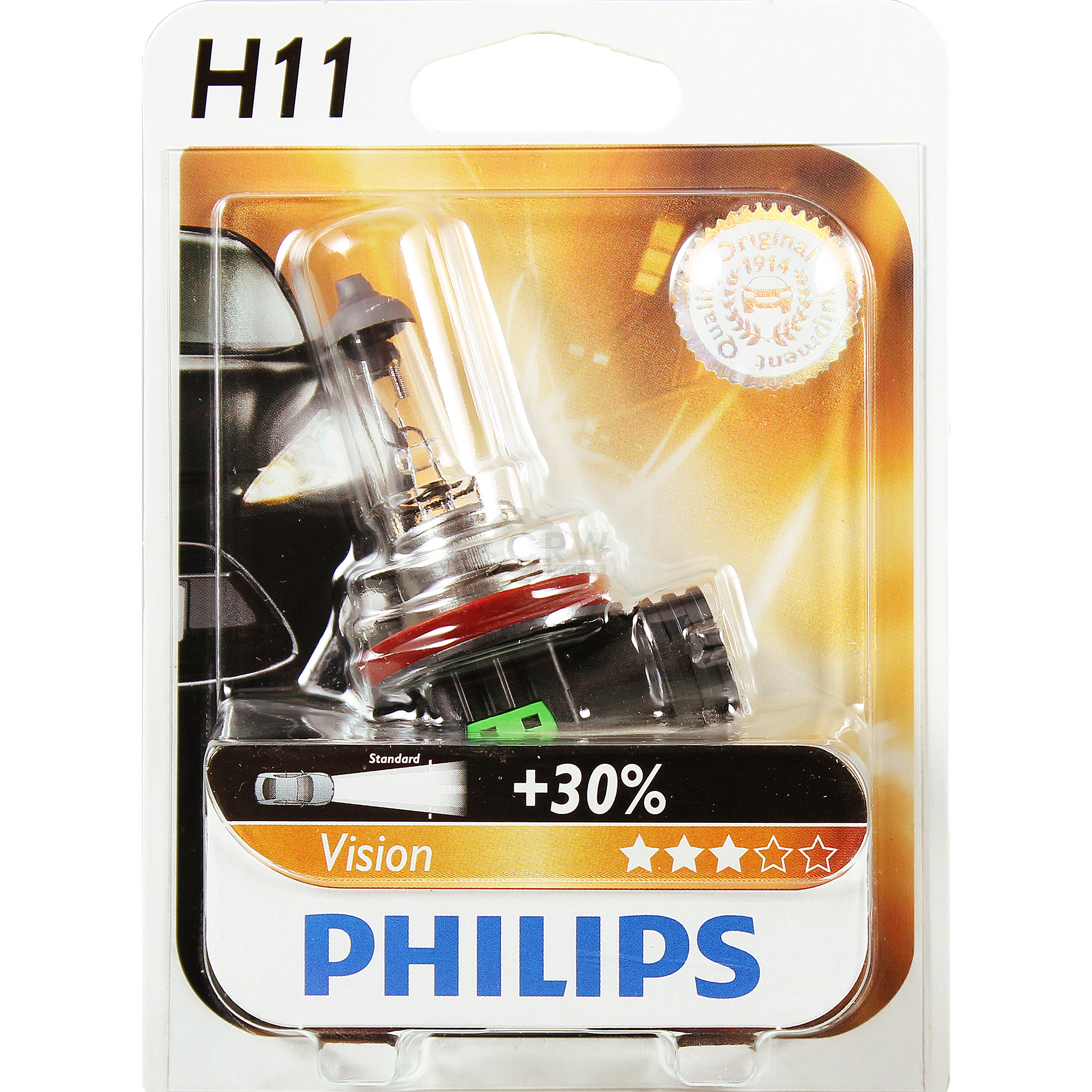 Philips Vision 1St. H11 12V 55W PGj19-2 Blister Lampe Birne