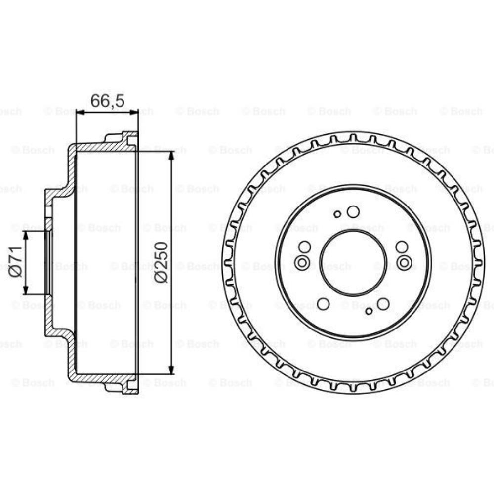 BOSCH Bremstrommel Hinterachse für KIA Carnival II GQ 2.9 CRDi 2.5 V6 UP
