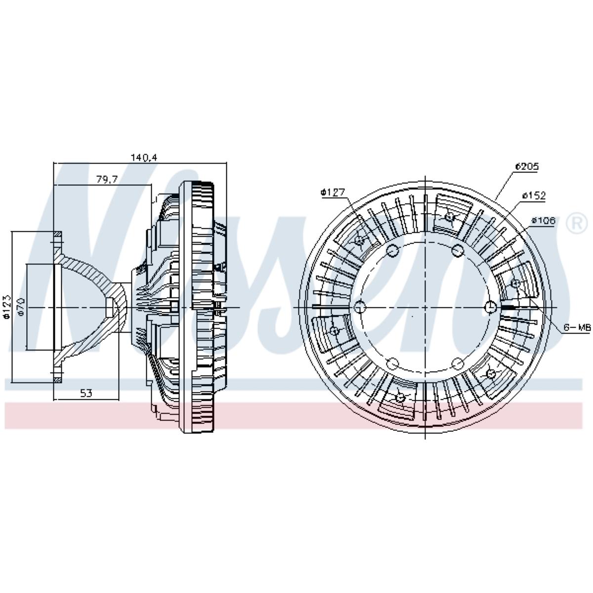 Kupplung Kühlerlüfter NISSENS für Volvo V70 I 2.4 Bj.95-00 Bj.96-00 V90 Kombi