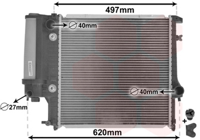 VAN WEZEL Wasserkühler Motorkühler gelötet für BMW 3er Compact E36 316i