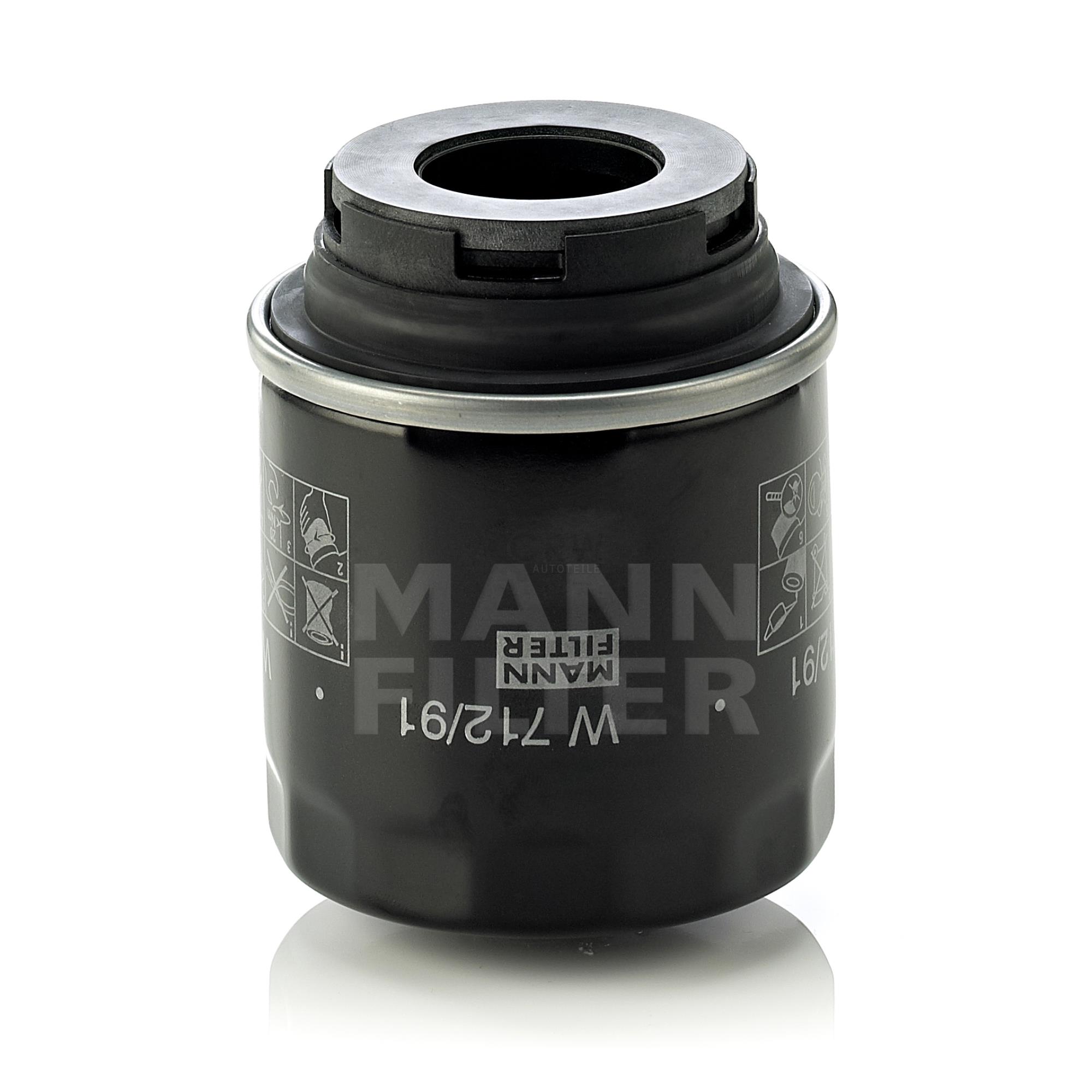 Ölfilter W 712/91 für Seat Altea 5P1 Ibiza IV 6J5 6J1 Audi A3 Cabriolet 8P7 Sportback 8PA 8X1 8XK