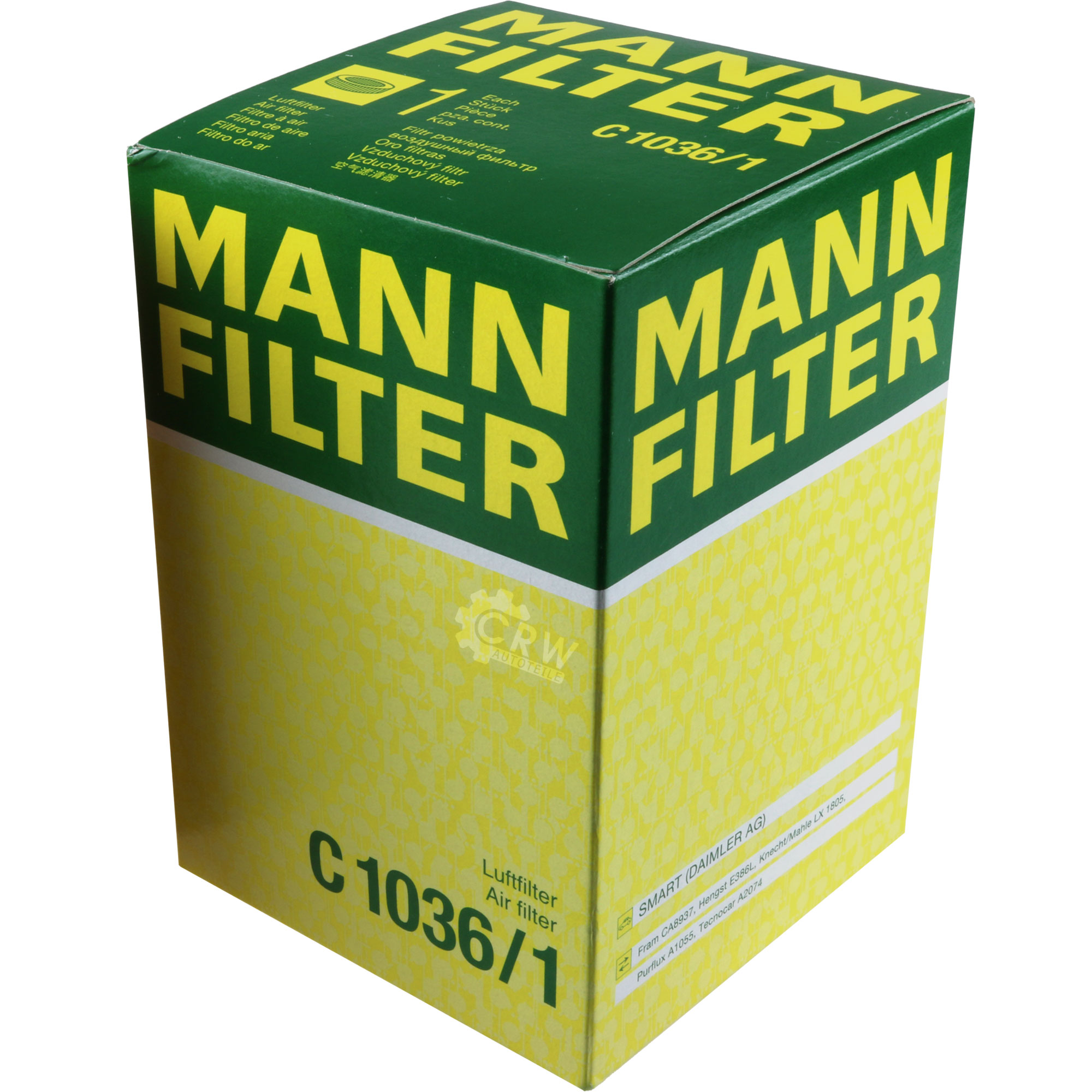 MANN-FILTER Luftfilter für Smart Fortwo Cabrio 450 0.7 0.6