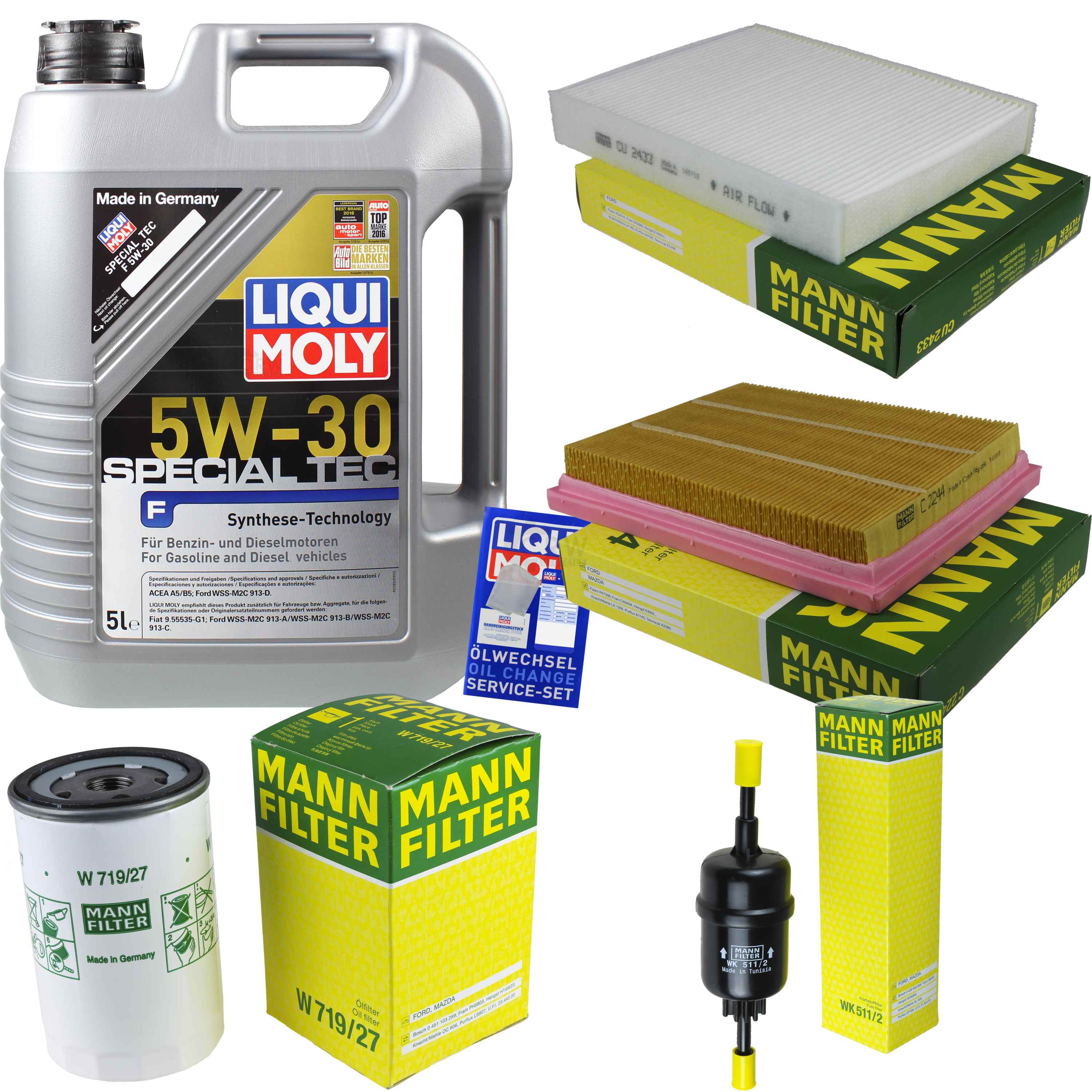 INSPEKTIONSKIT FILTER LIQUI MOLY ÖL 5L 5W-30 für Ford Fiesta V JH_ JD_ 1.3 1.6