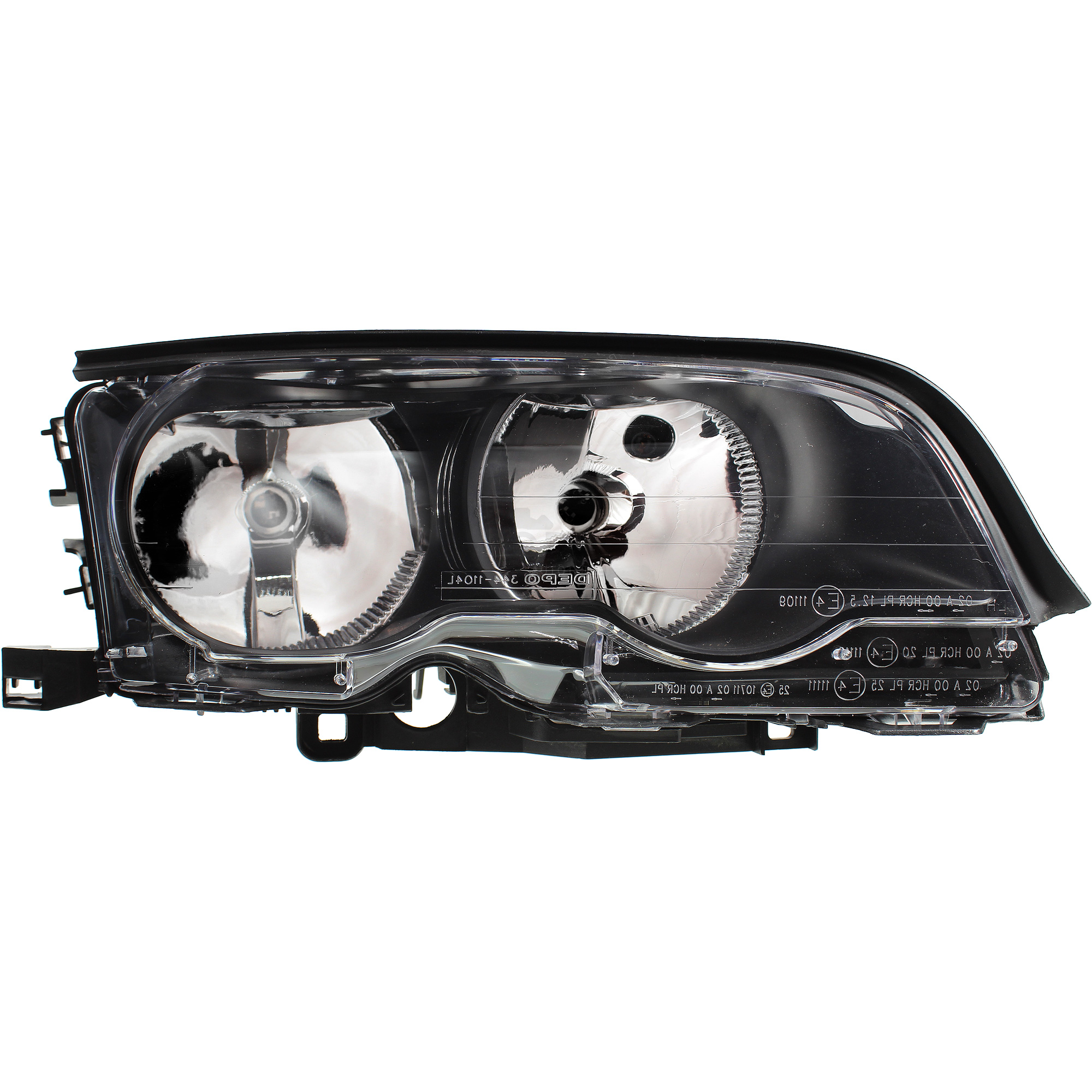 Scheinwerfer rechts schwarz für BMW 3er E46 Bj. 99-01 Coupe/Cabrio H7+H7+Motor