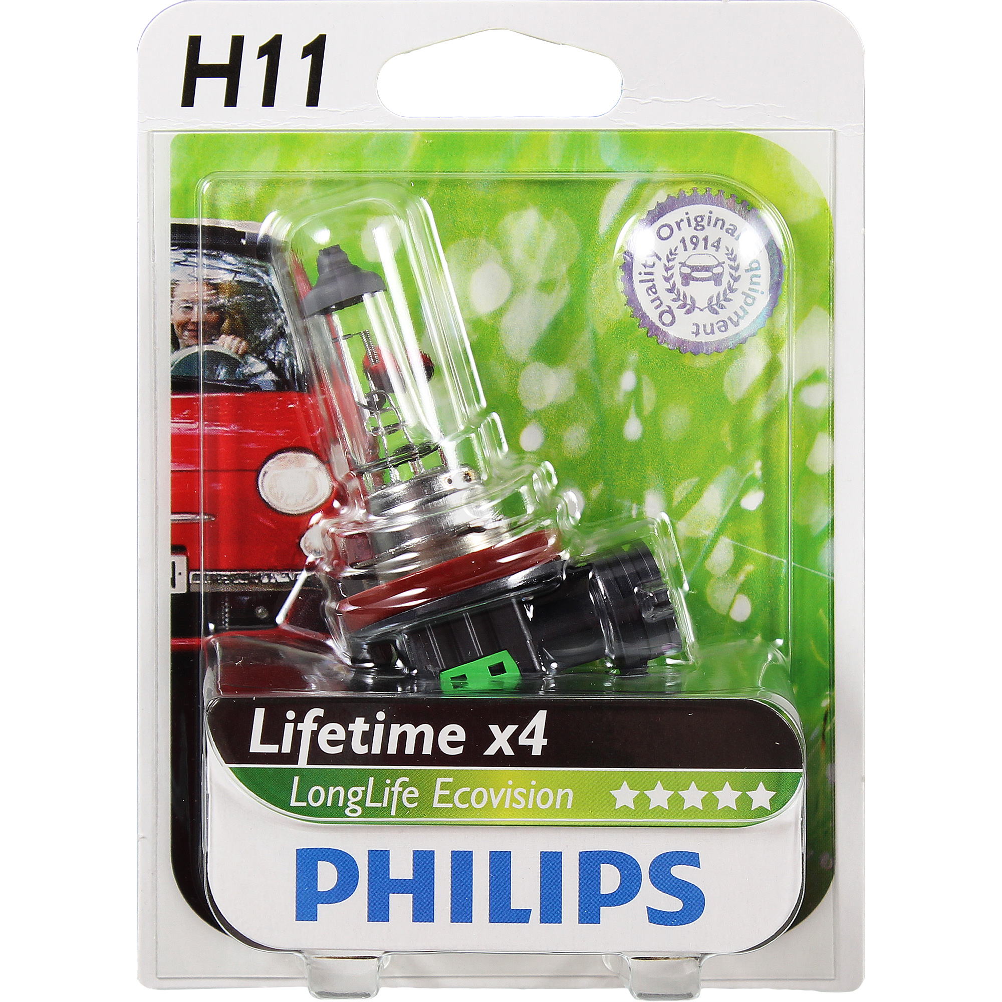 Philips H11 LongerLife ECOVision 12V 55W PGj19-2 Blister Lampe Birne