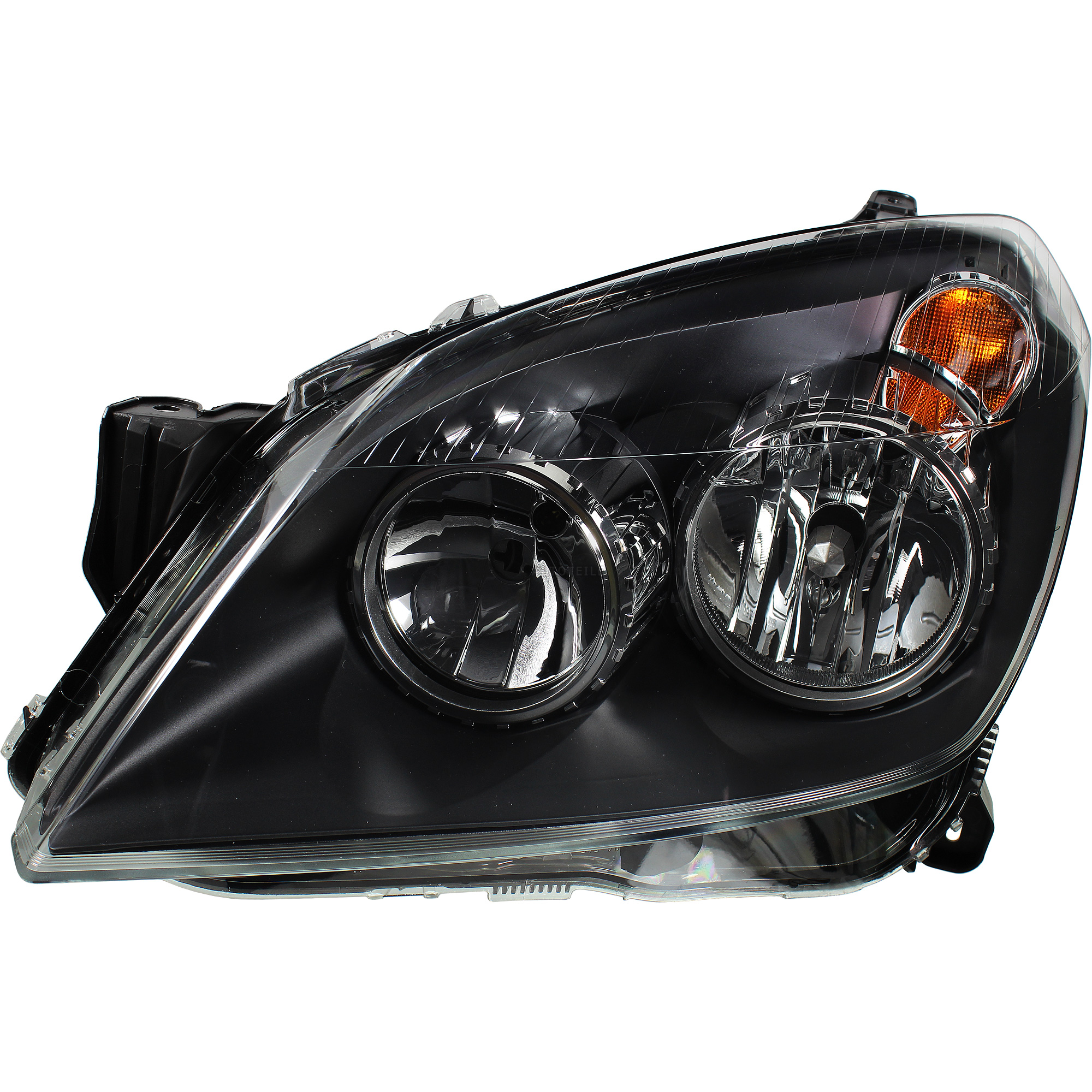 Hauptscheinwerfer links W5W H7/ H1 H21W Klarglas/schwarz für Opel Astra H L48