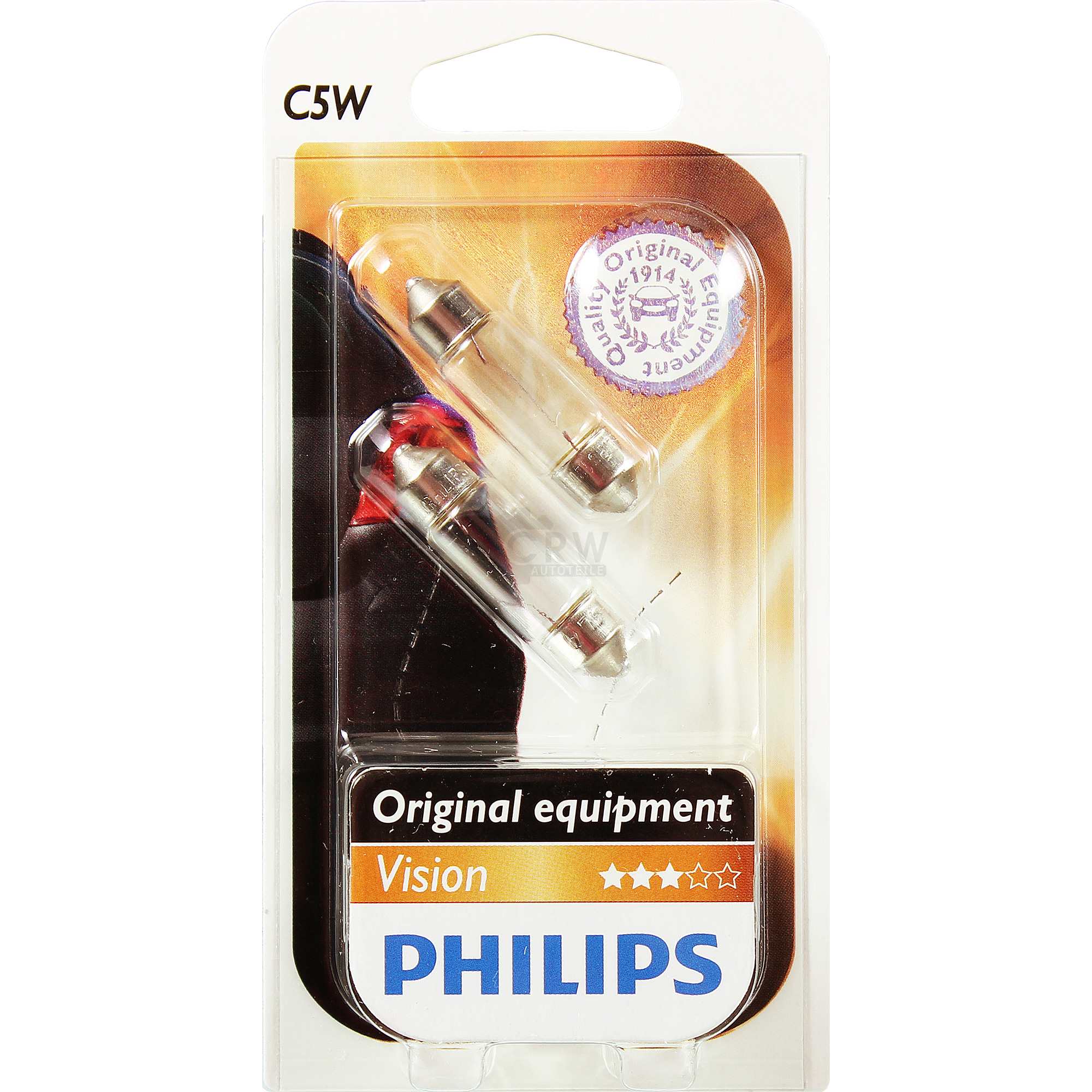 Philips Vision 2st. C5W 12V 5W SV8,5 soffitte Premium Blister Lampe Birne